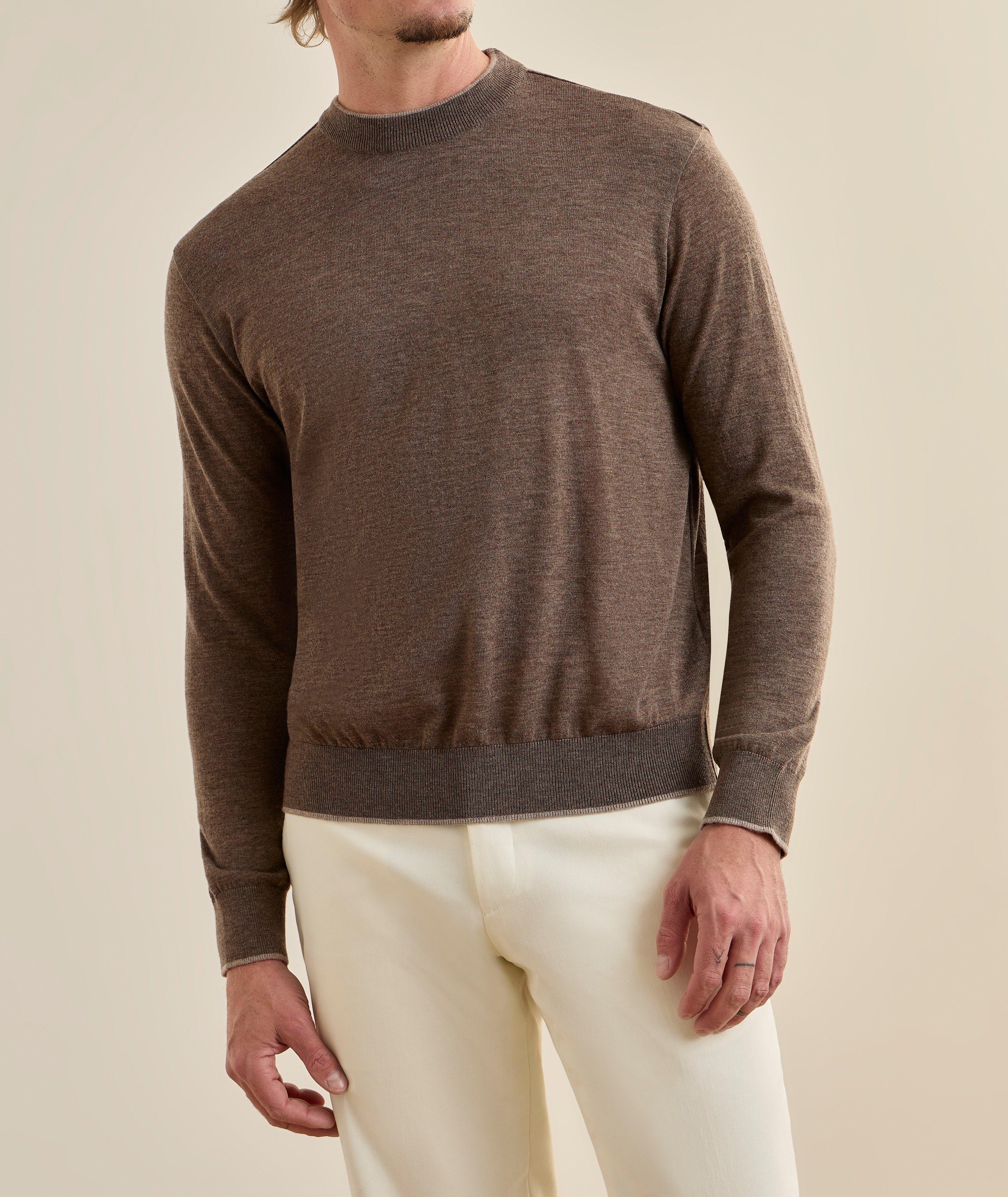 Tipped Cashmere Crewneck Sweater image 1
