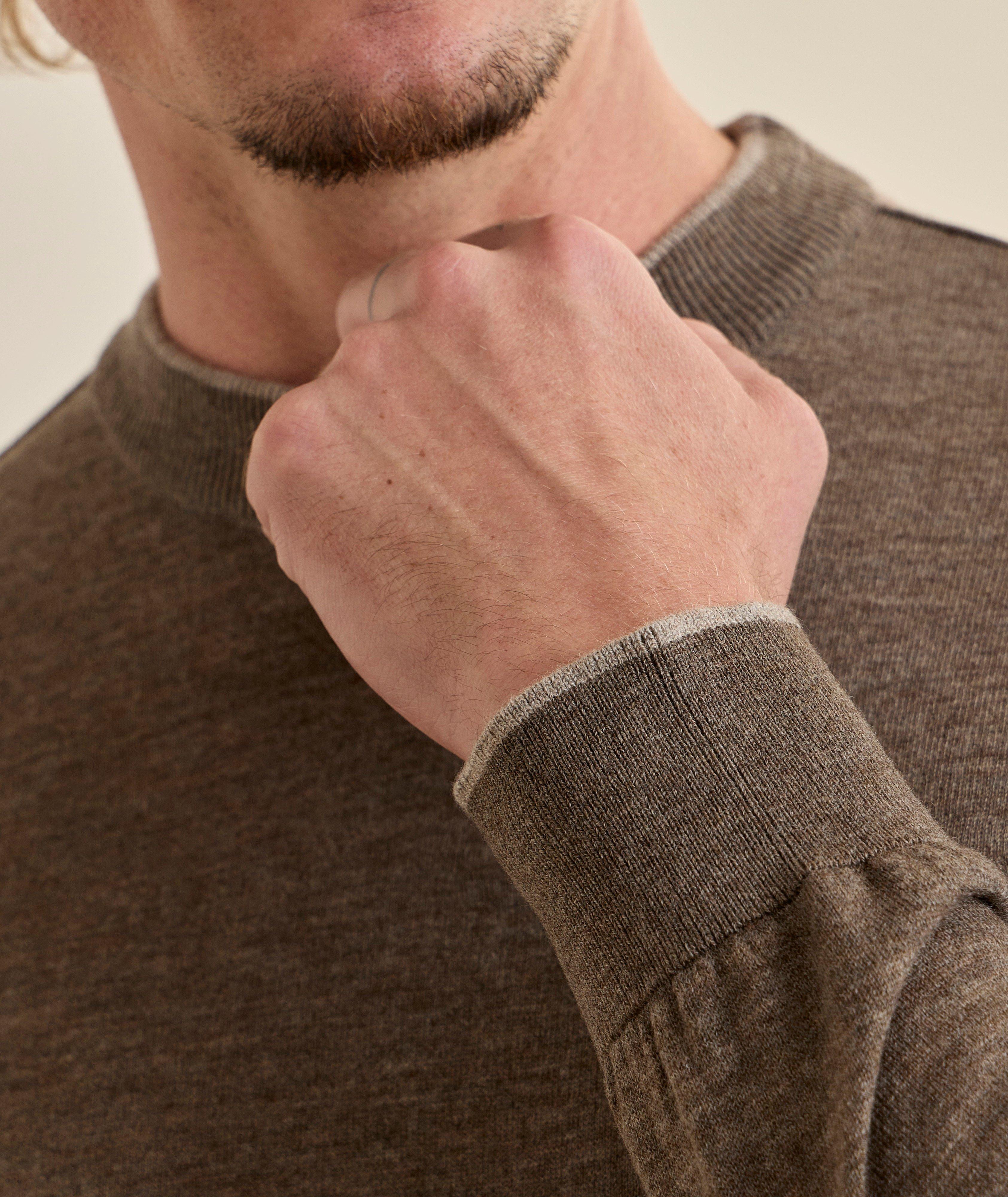 Tipped Cashmere Crewneck Sweater image 3