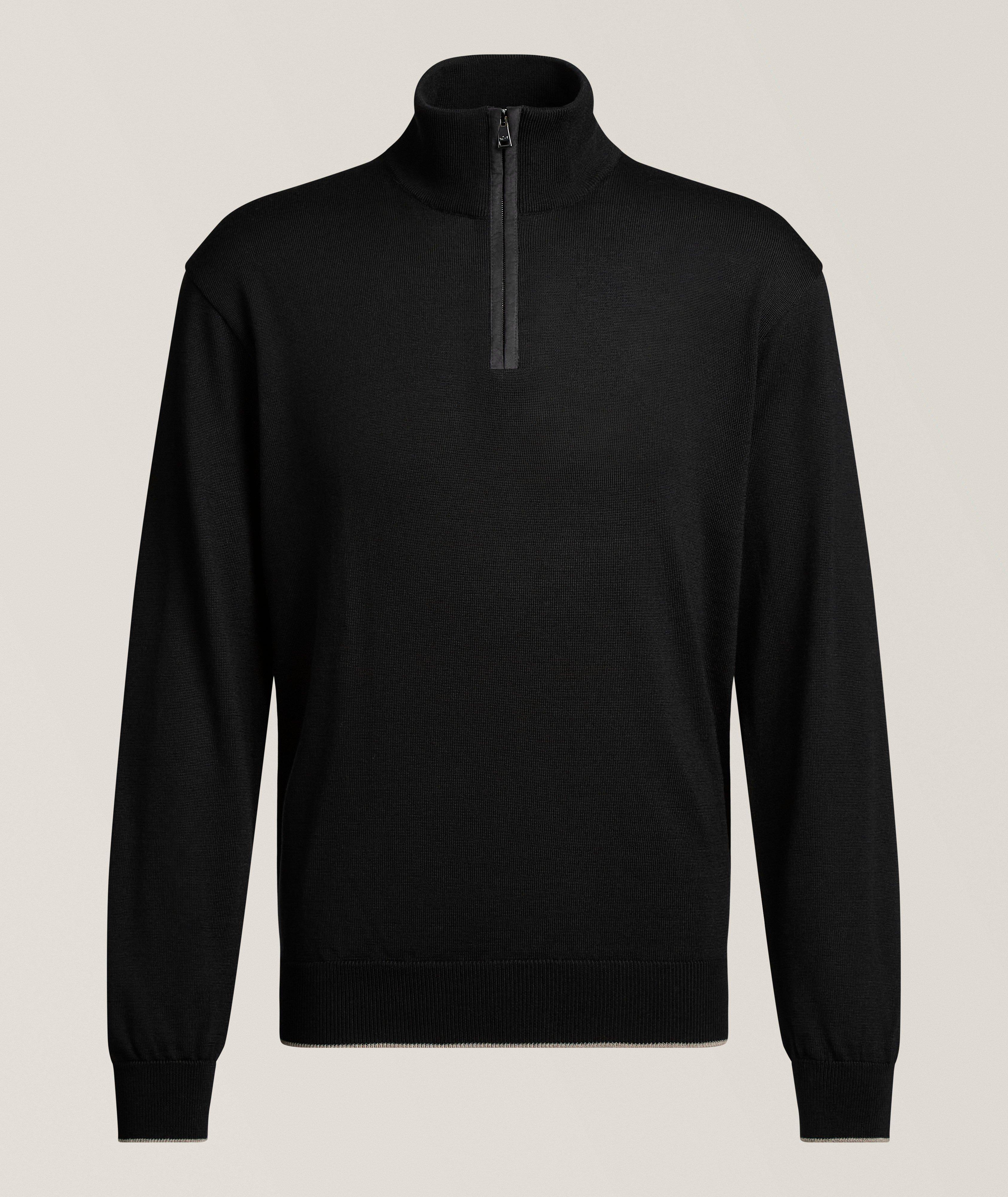 Paul & Shark Wool-Lyocell Quarter-Zip Sweater