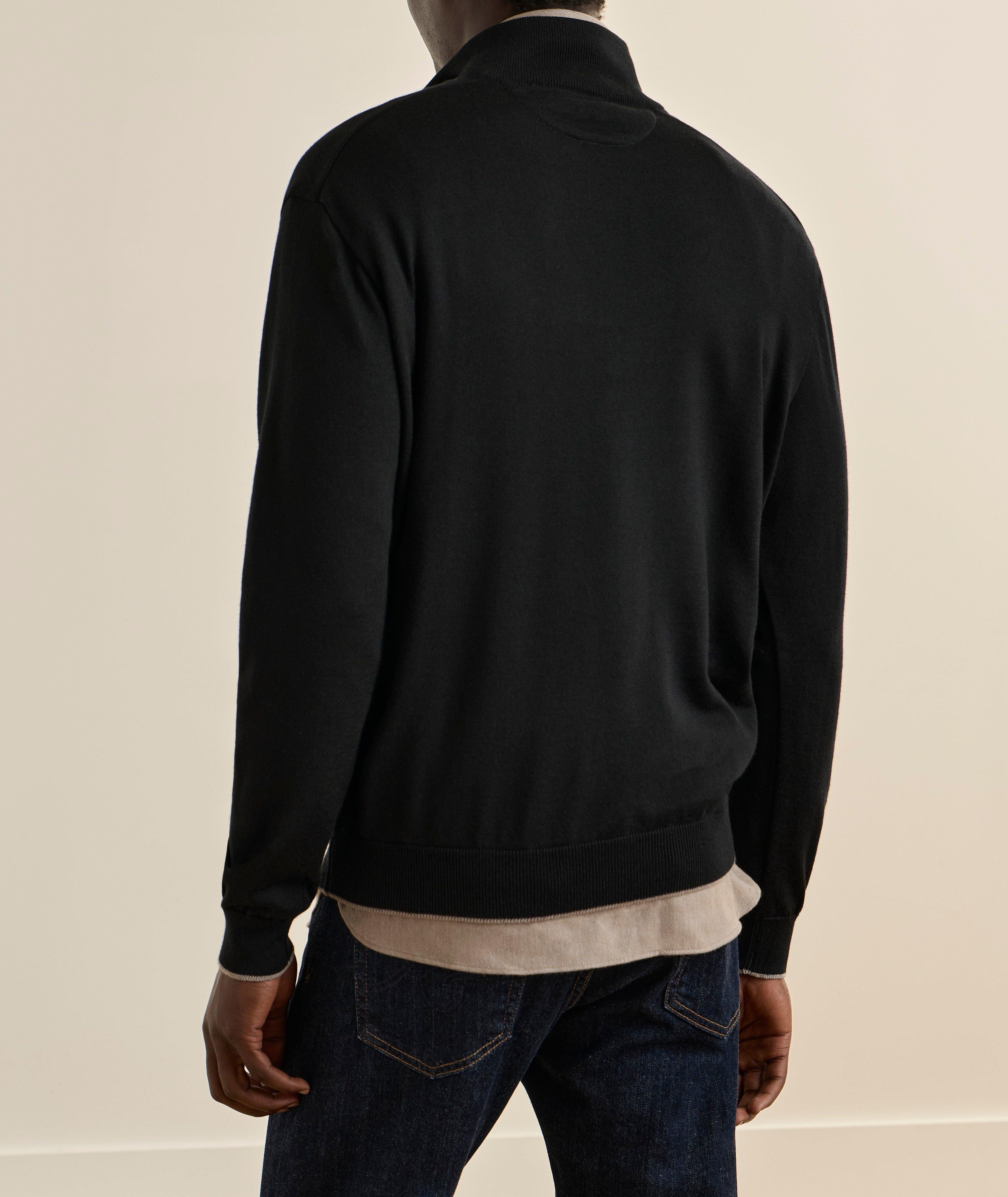 Wool-Lyocell Quarter-Zip Sweater image 2