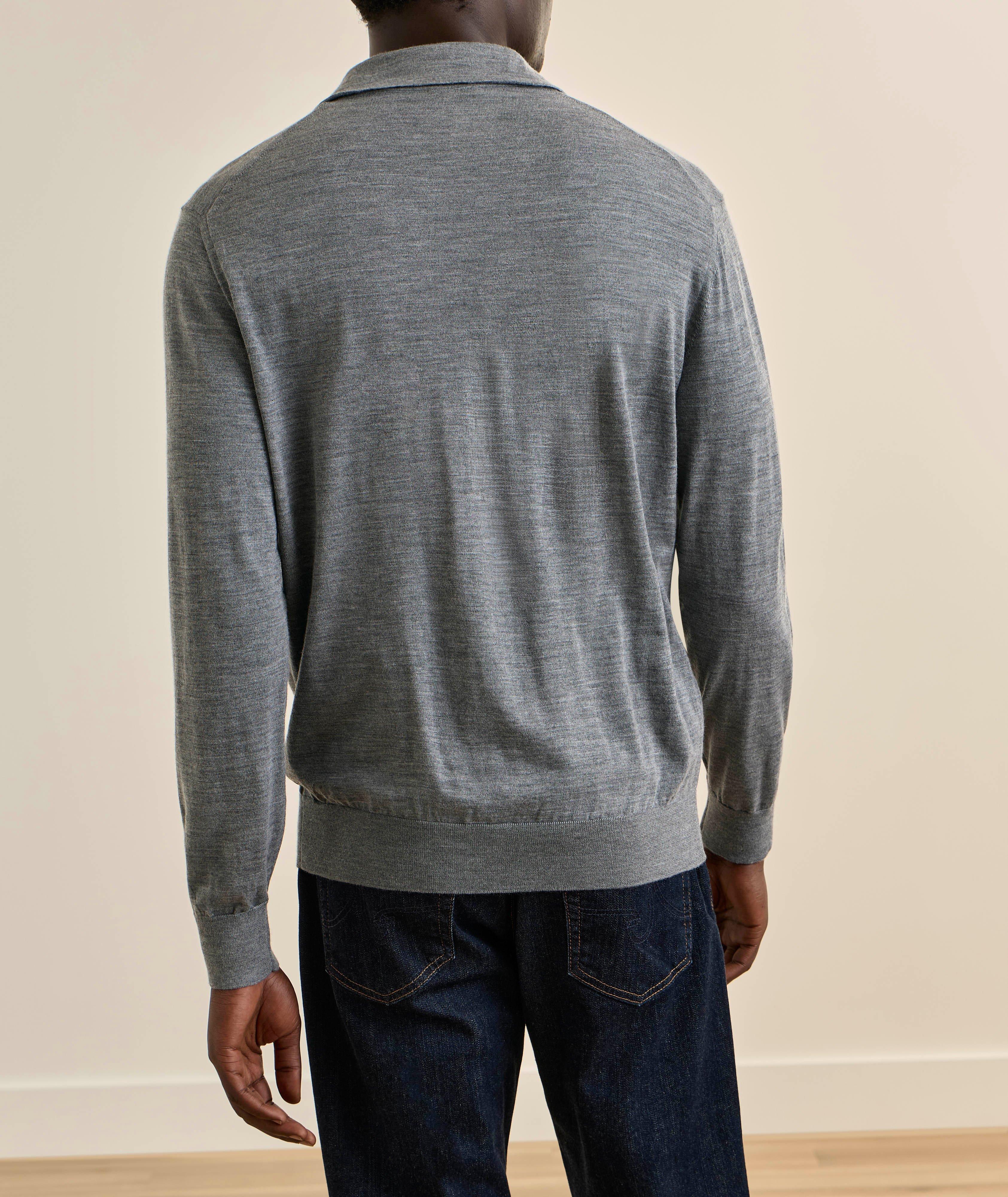 Polo manches-longues laine vierge mélange image 2