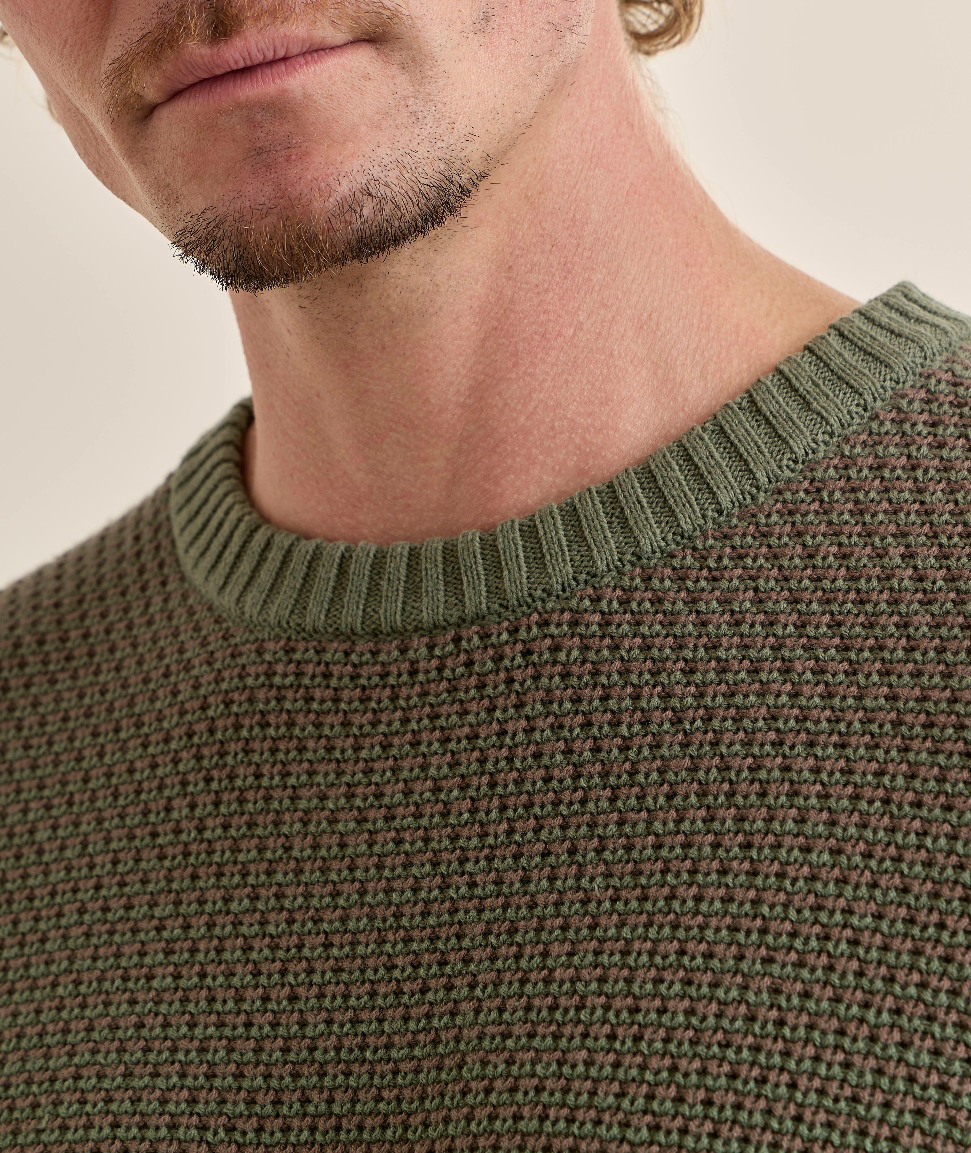 Pull encolure ronde tricot bicolore image 3