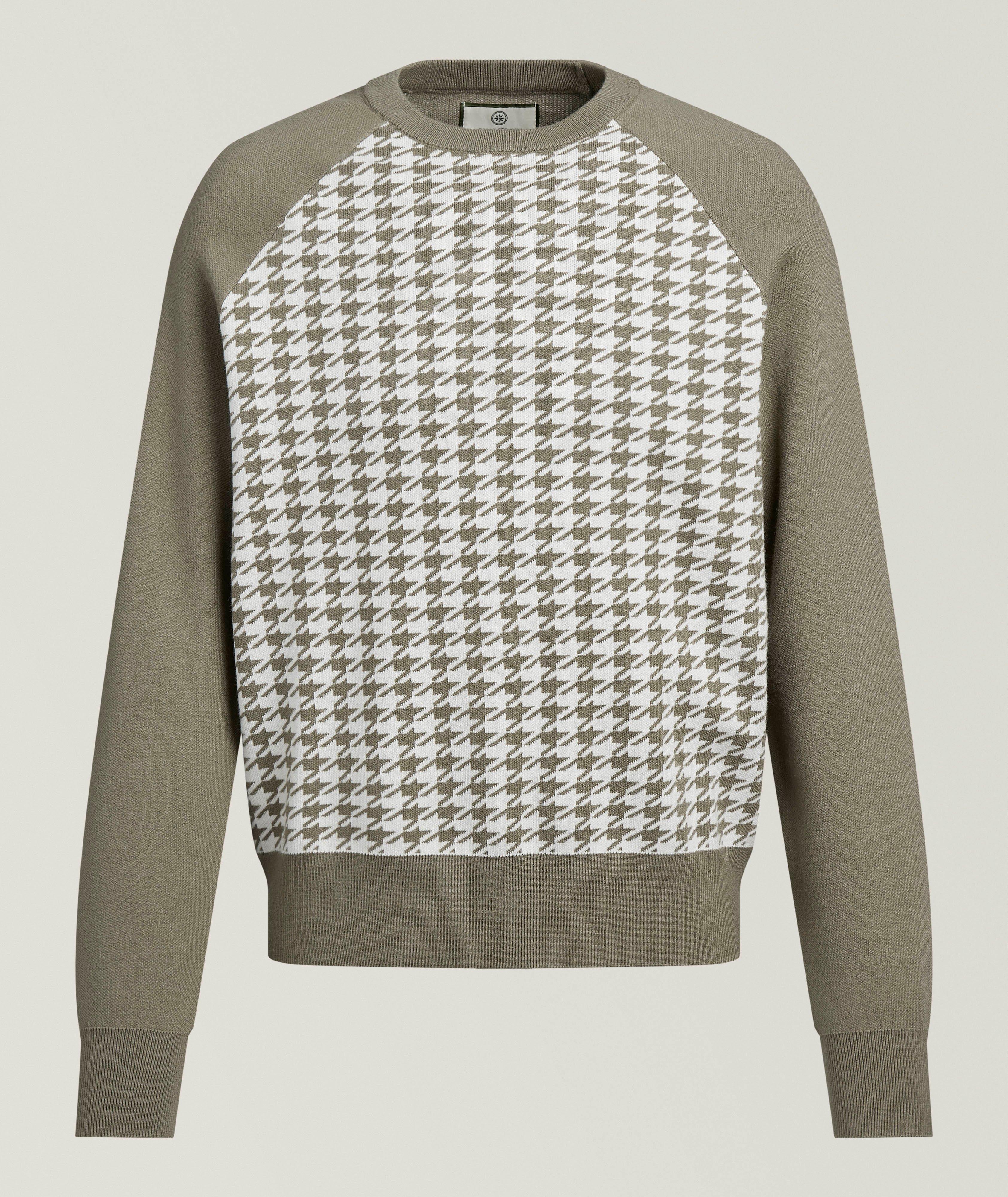 Champlain Pull raglan tricot pied-de-poule
