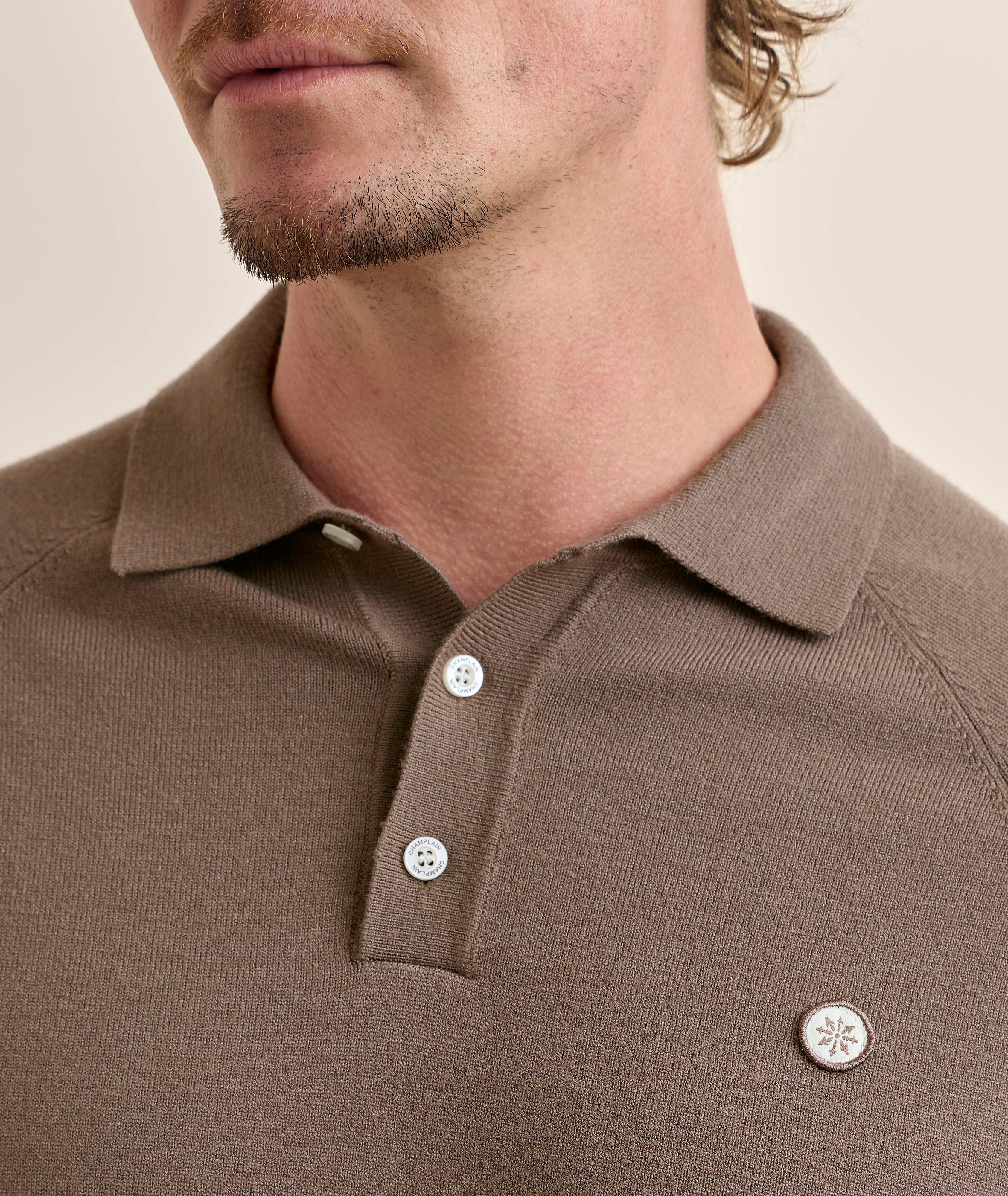 Polo tricot raglan manches-longues image 3