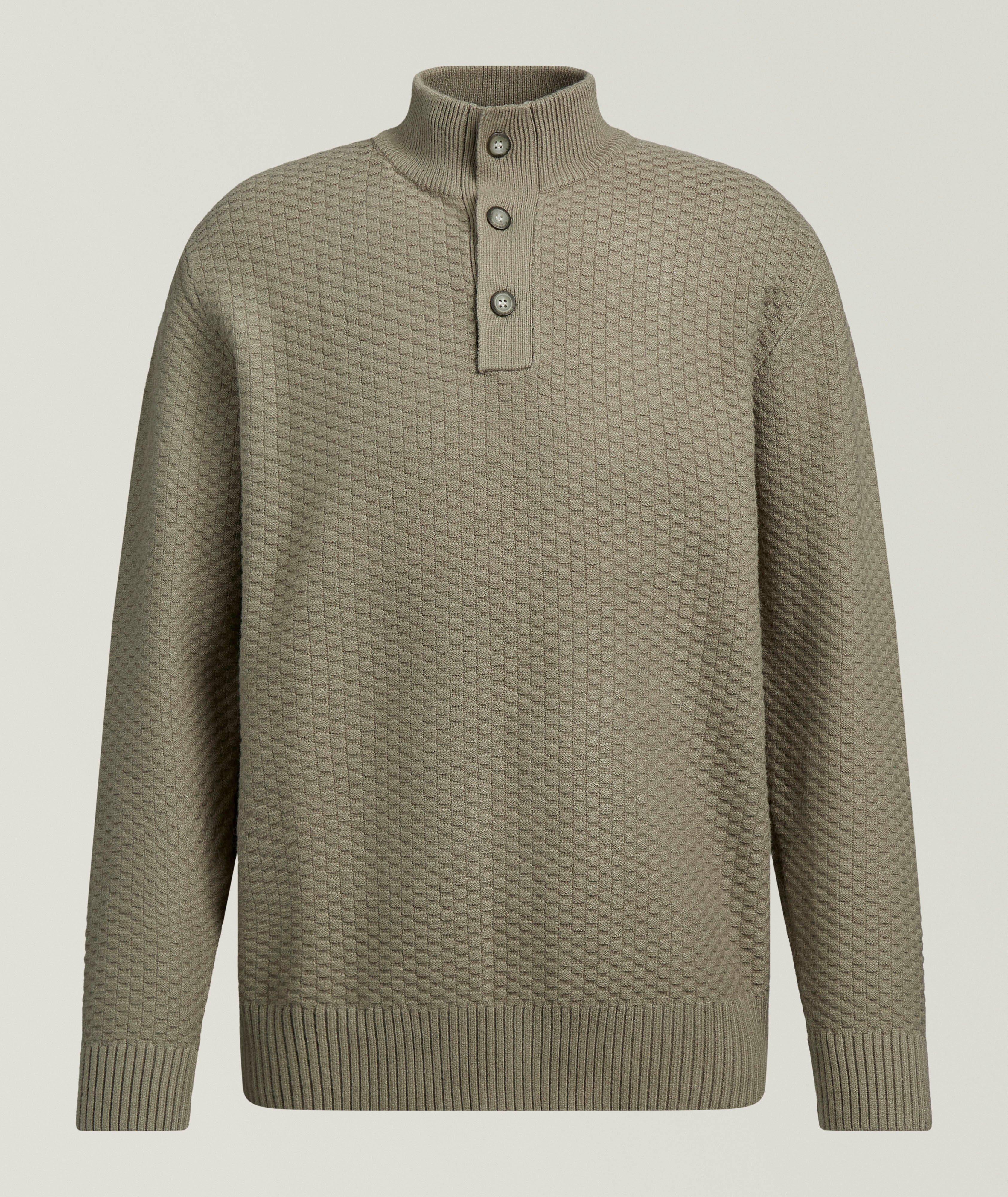 Champlain Pull tricot quart texturé croisé
