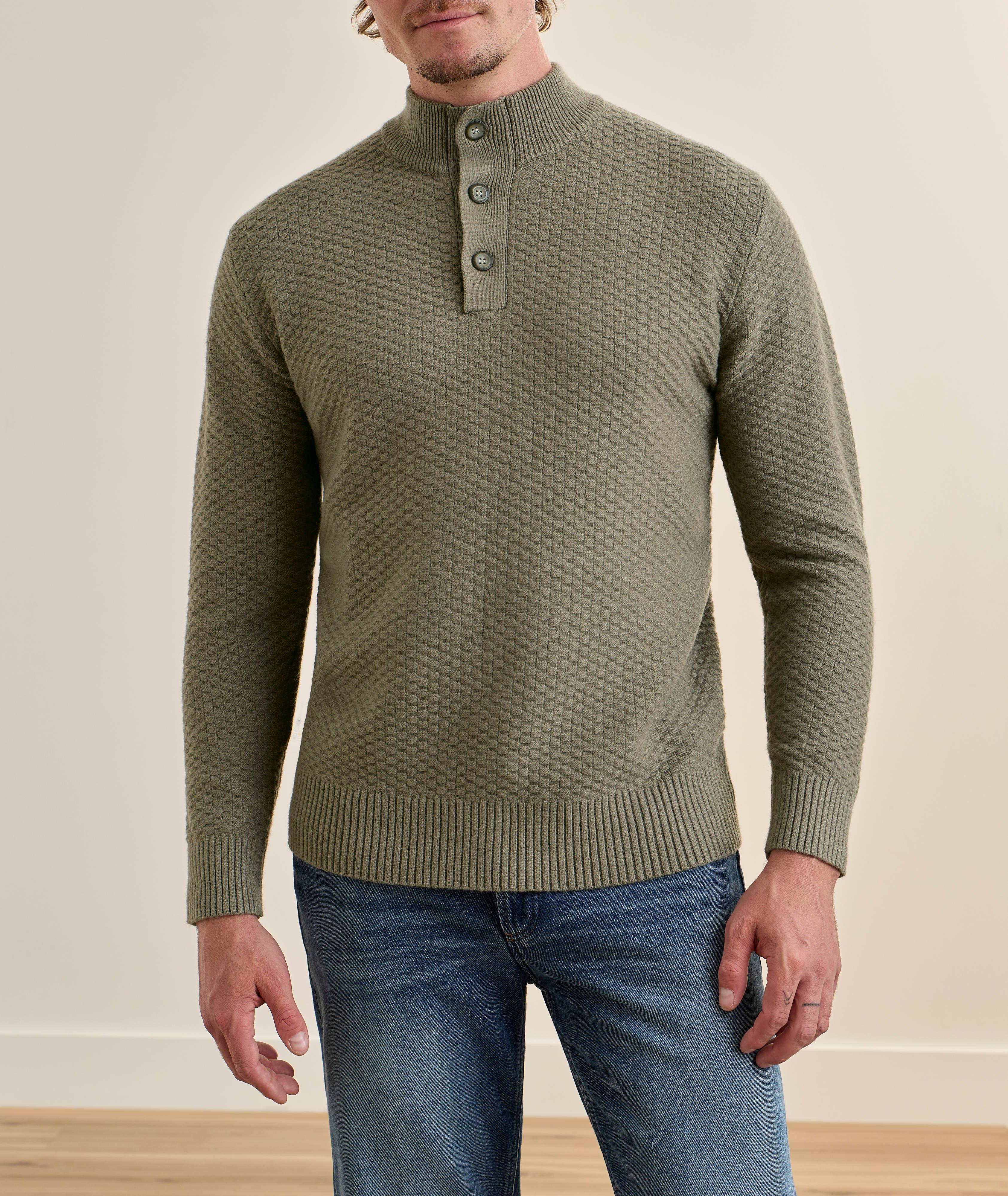Pull tricot quart texturé croisé image 1