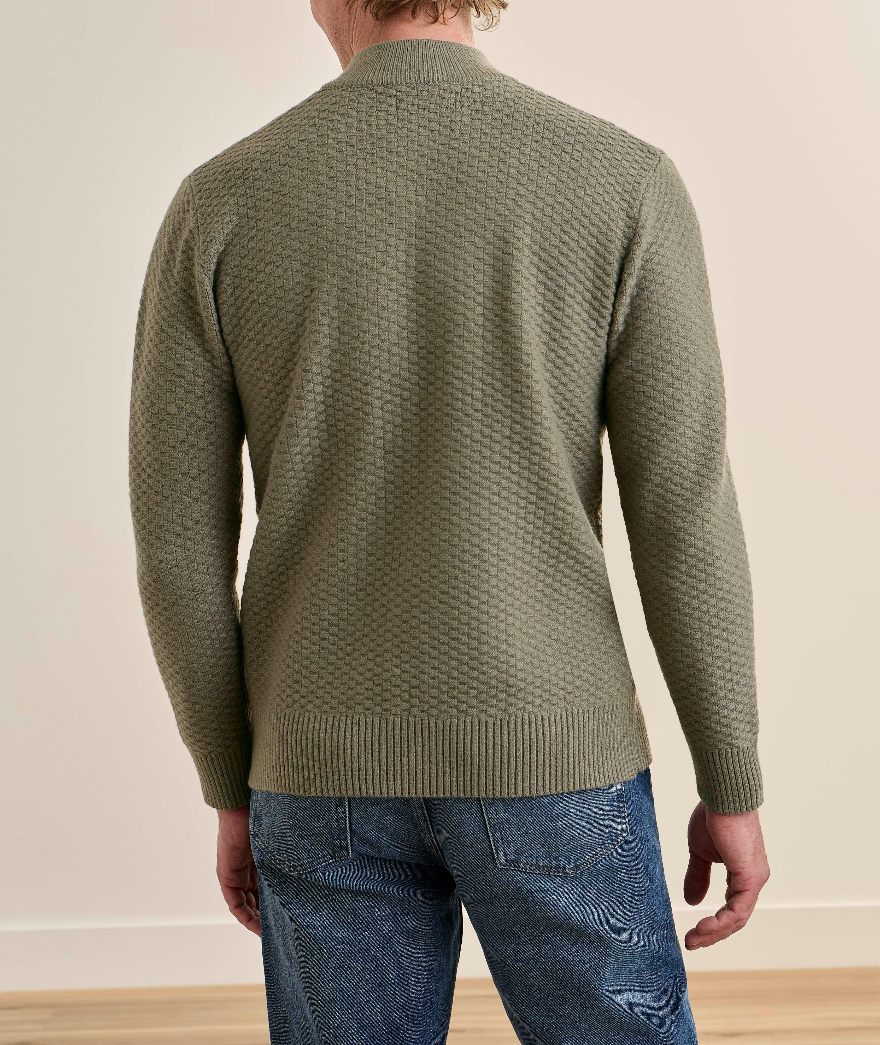 Pull tricot quart texturé croisé image 2