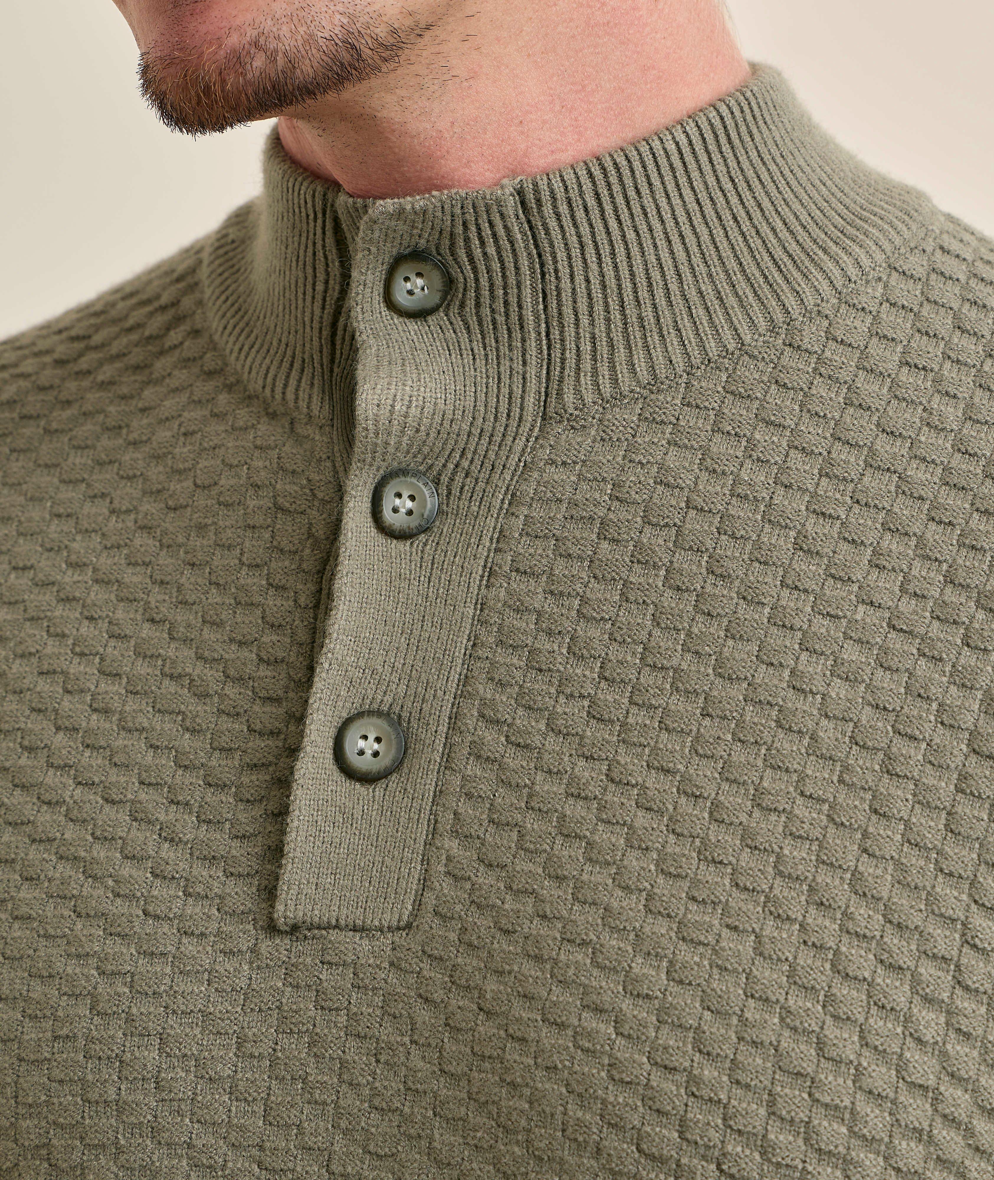 Pull tricot quart texturé croisé image 3