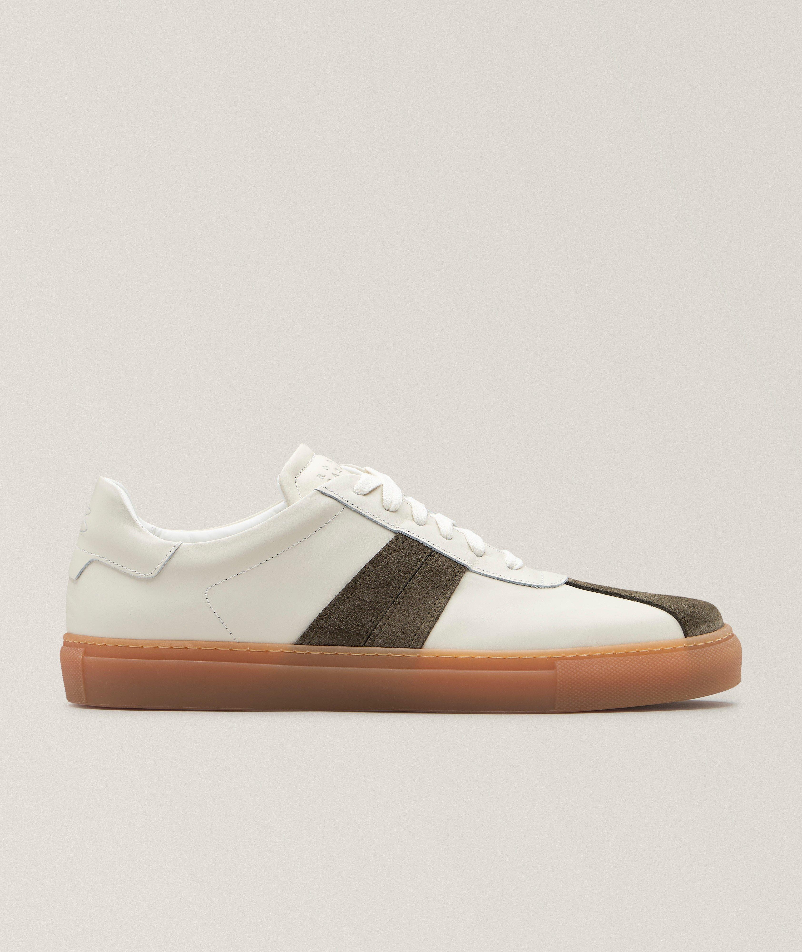 Robert Barakett Dalton Striped Leather Sneakers