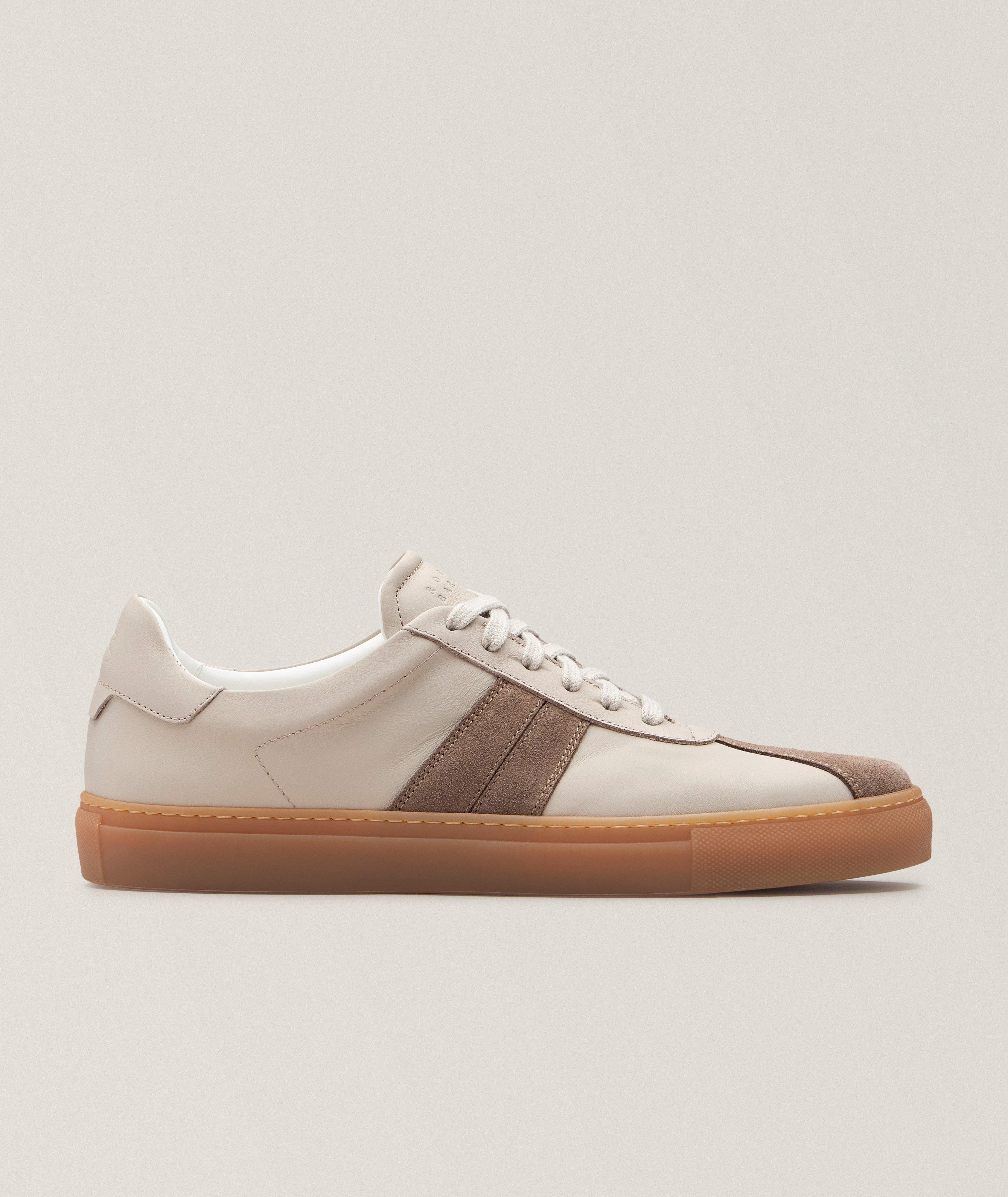 Robert Barakett Dalton Striped Leather Sneakers