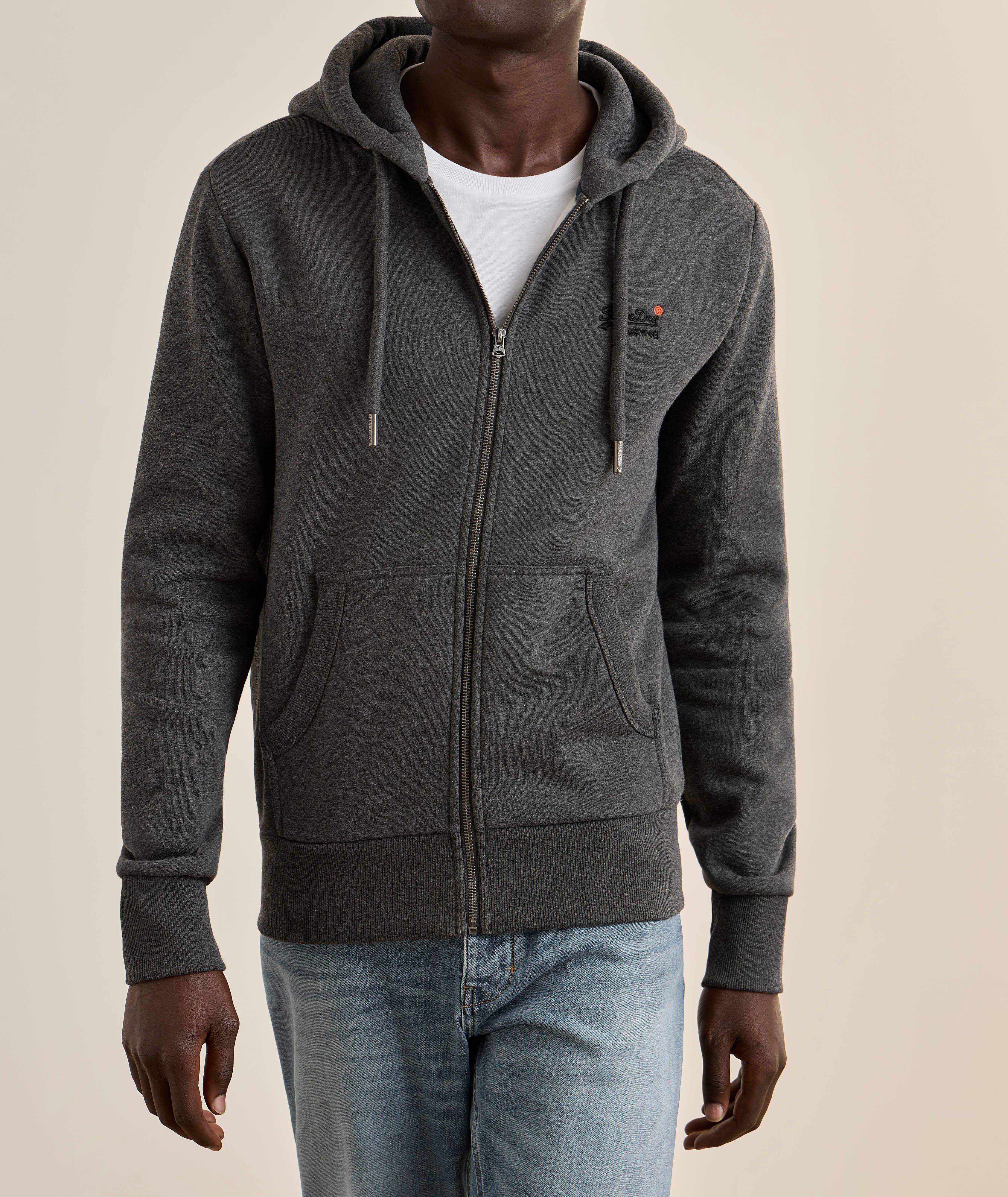 Embroidered Logo Full-Zip Hooded Sweatshirt image 1