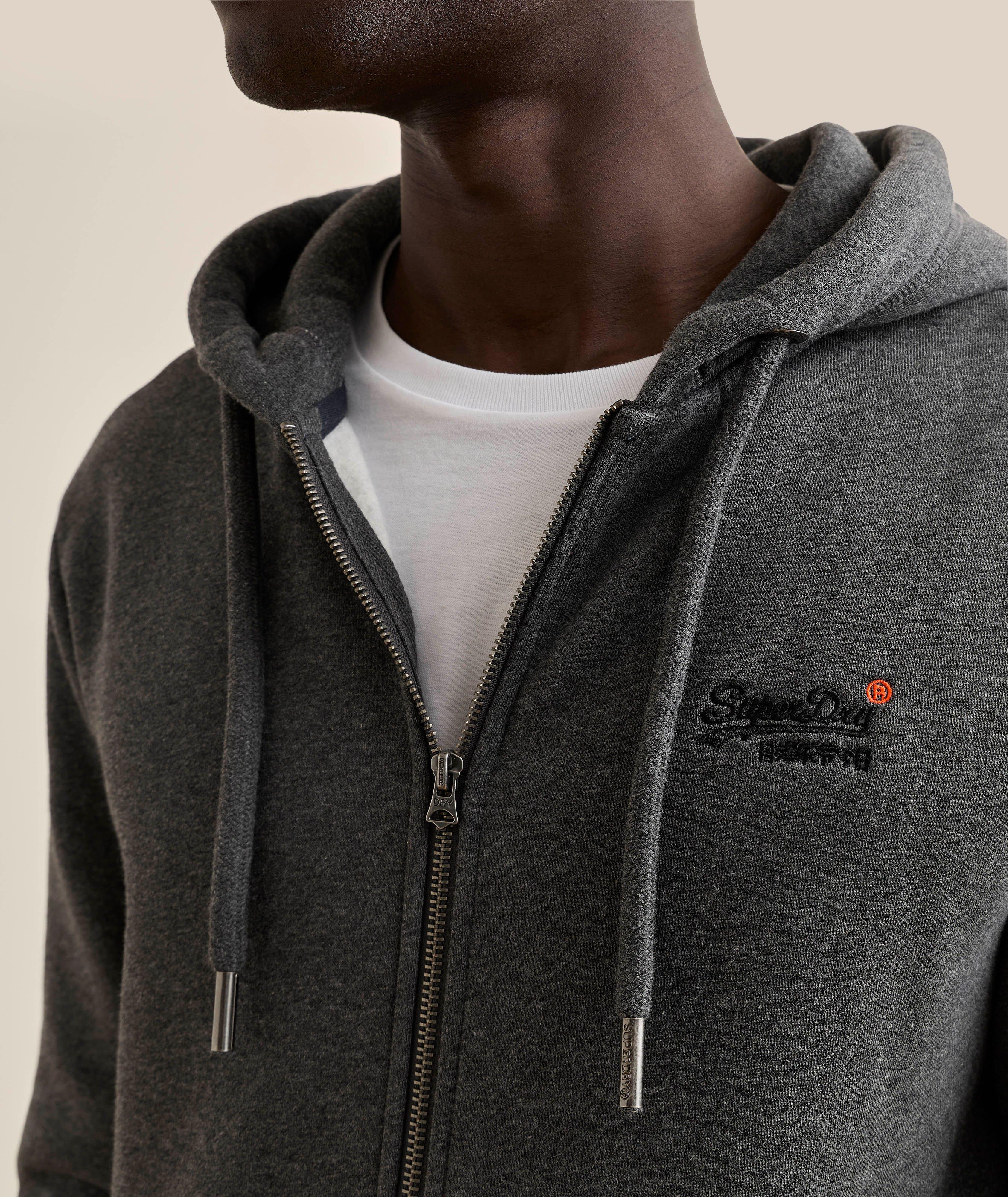 Embroidered Logo Full-Zip Hooded Sweatshirt image 3