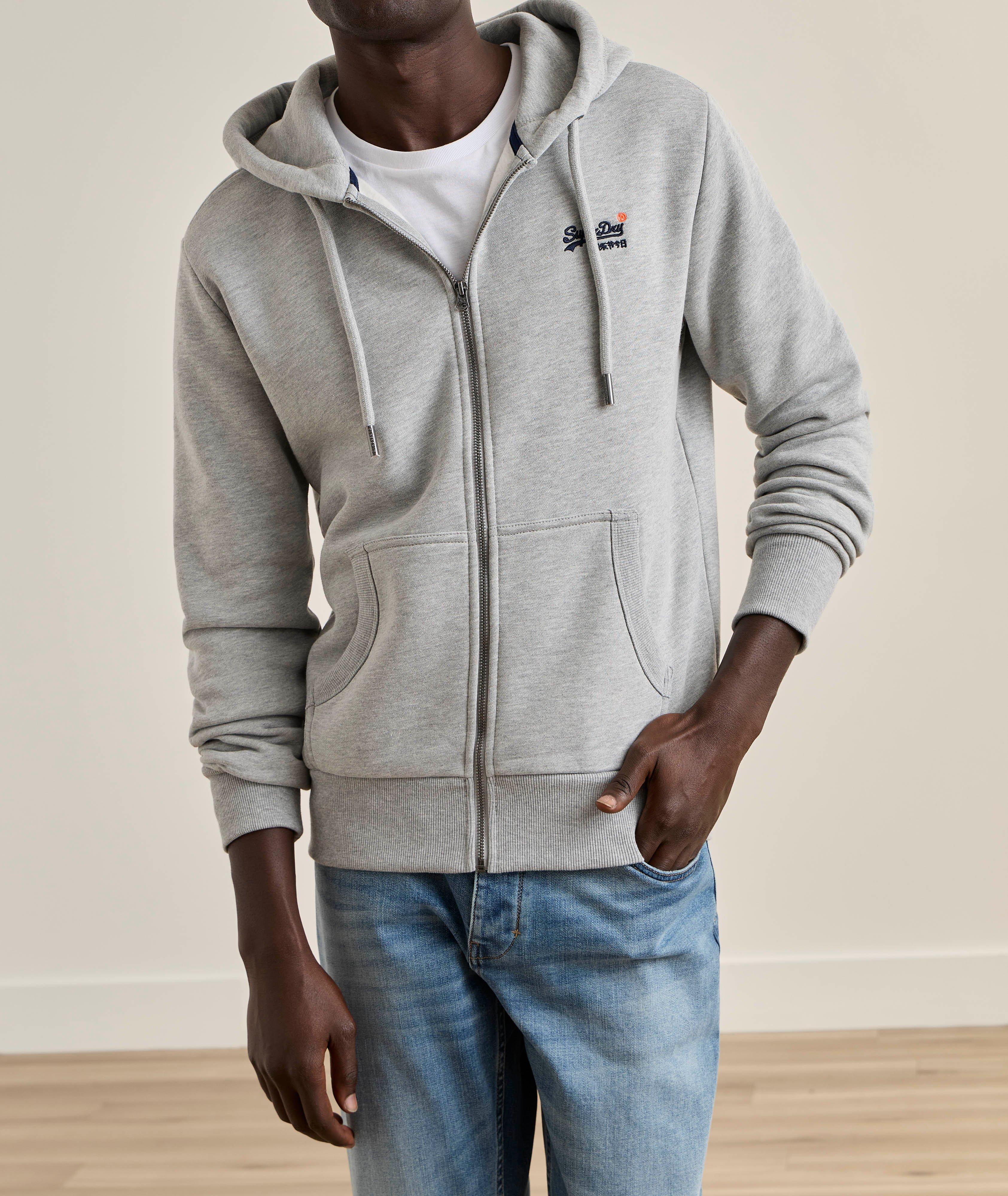 Embroidered Logo Full-Zip Hooded Sweatshirt image 1