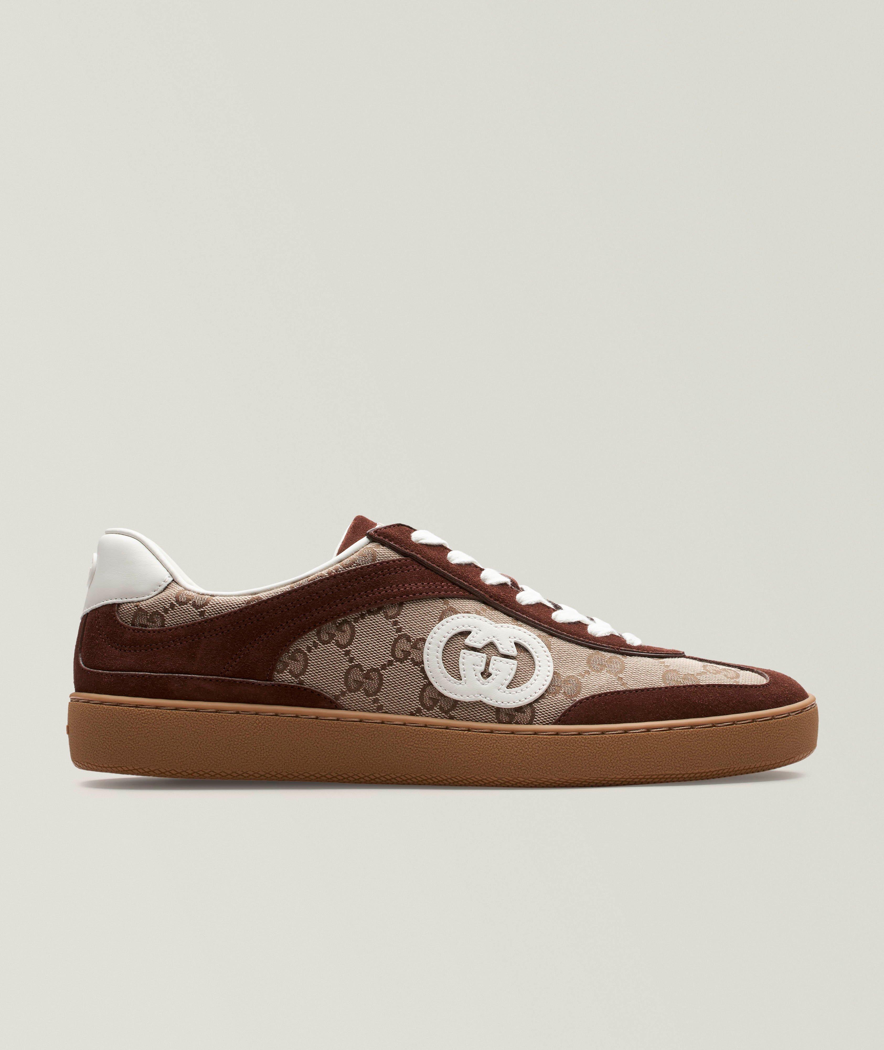 Gucci G75 Leather & Canvas Sneakers