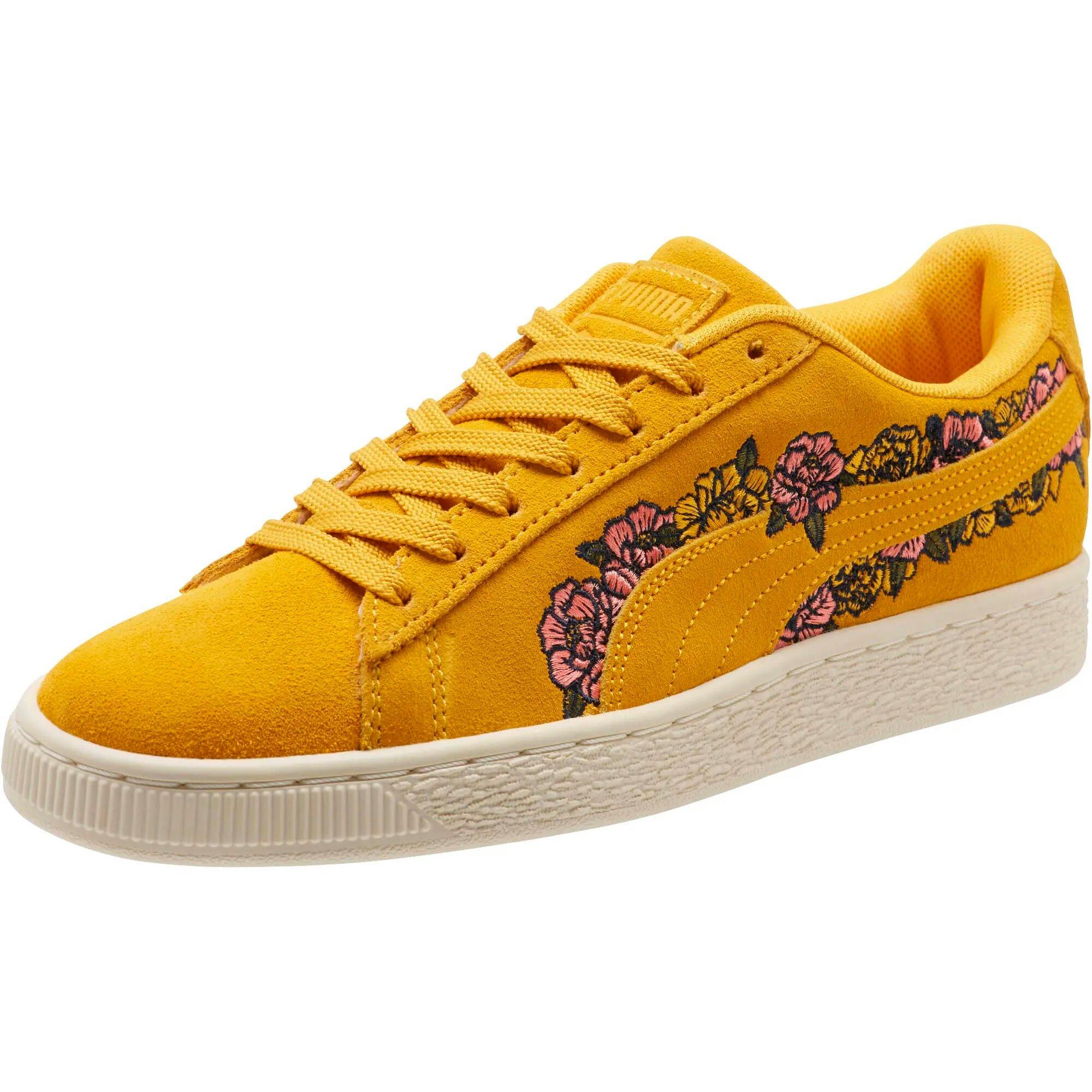 puma suede platform yellow