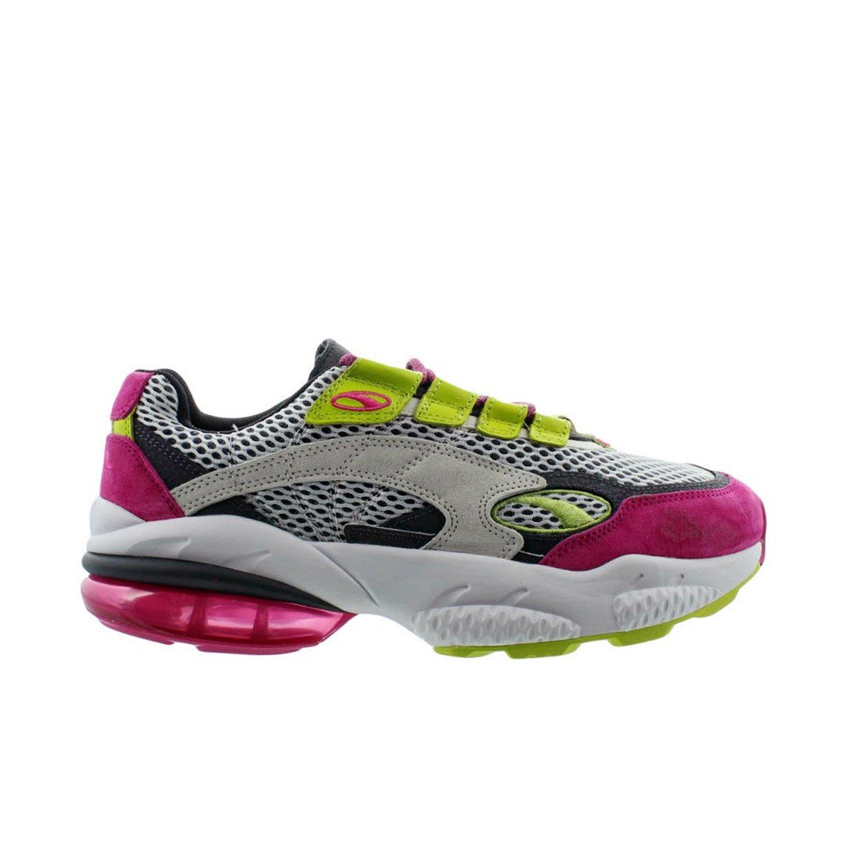 puma pink and green shoes
