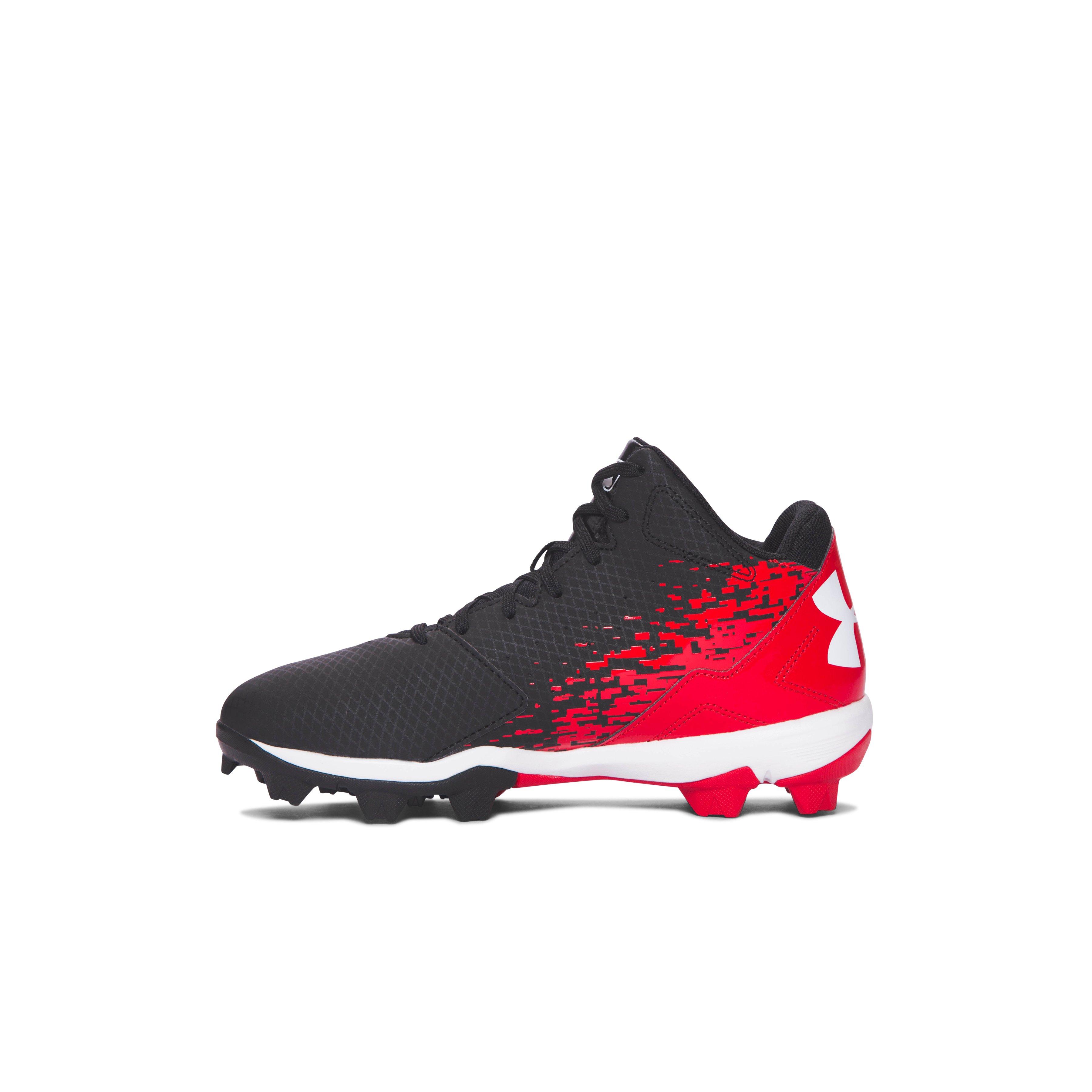 red and black youth baseball cleats