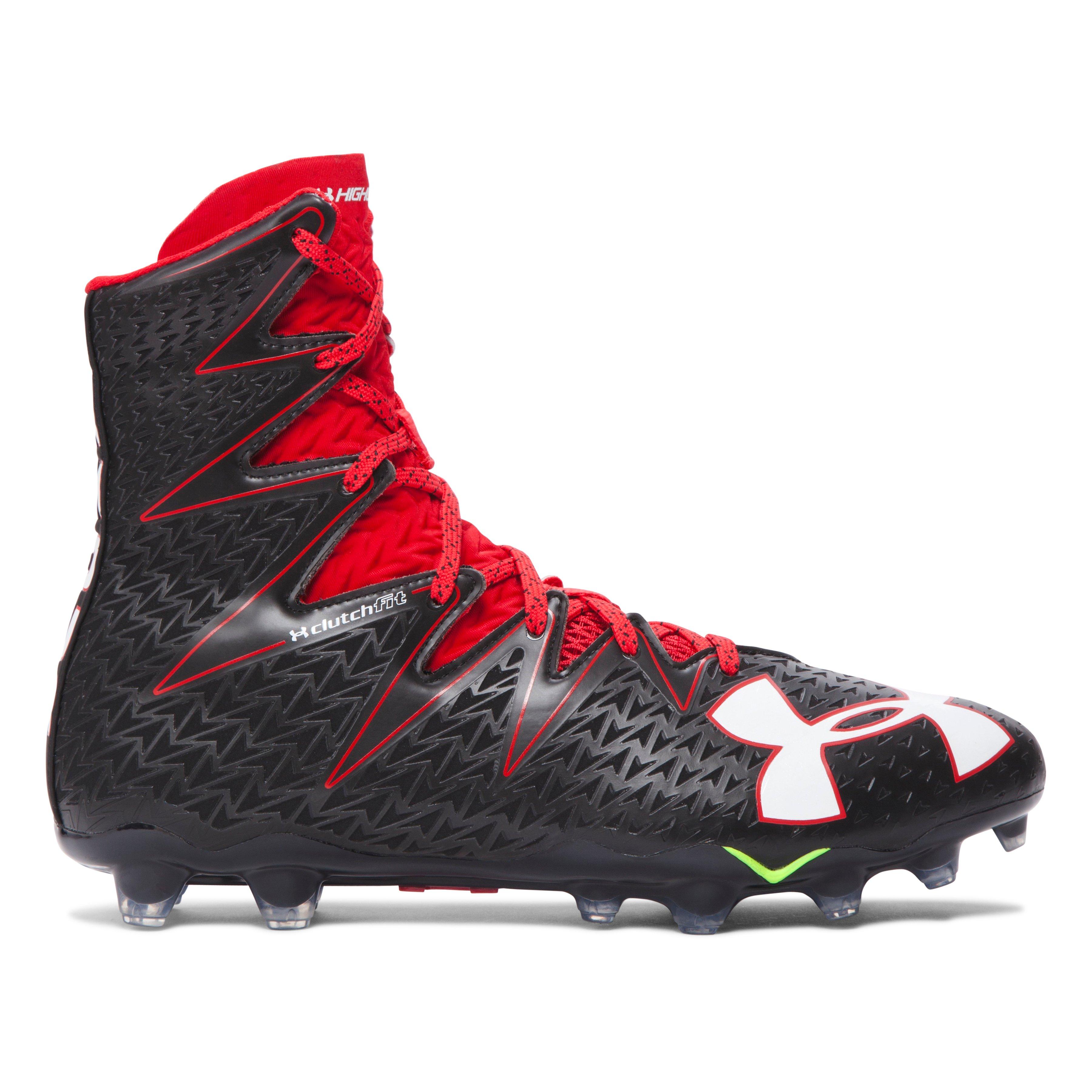 red and black football cleats