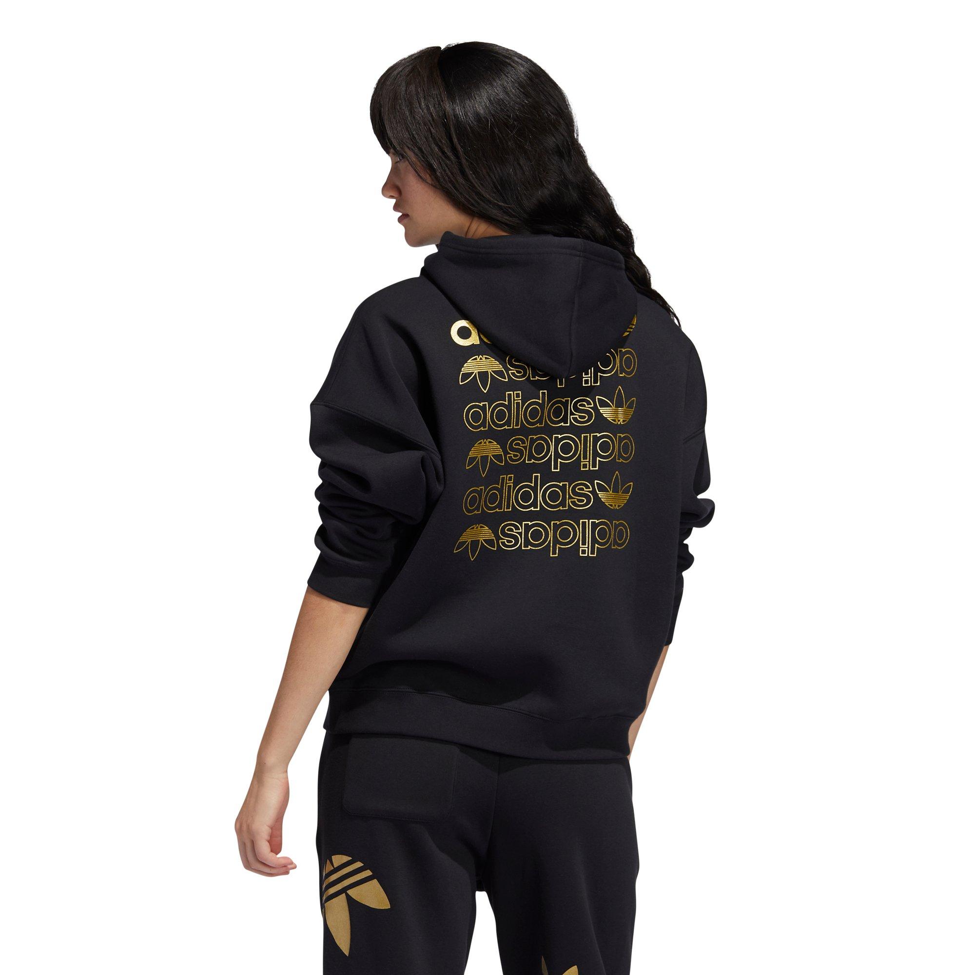 adidas hoodie with gold logo