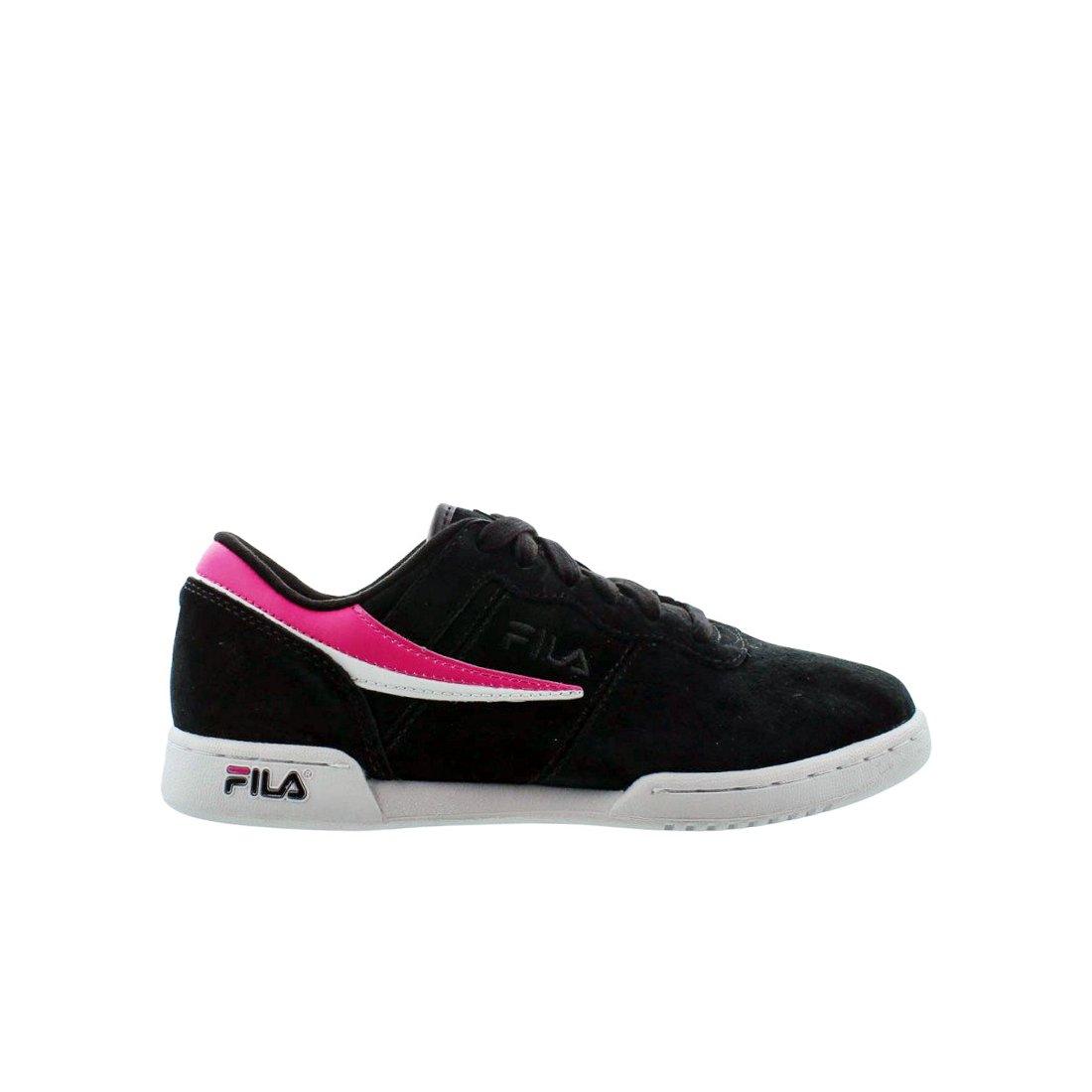 pink black and white filas