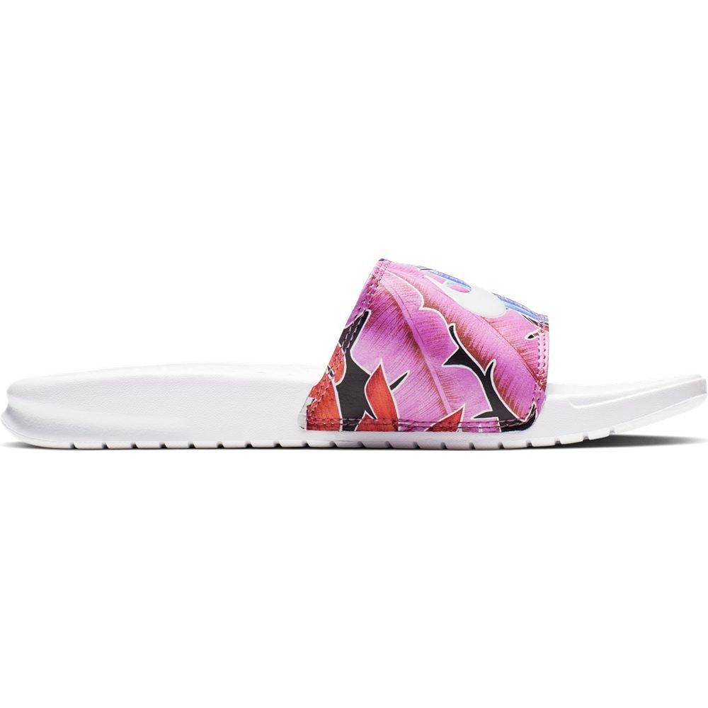 nike benassi slides women's white