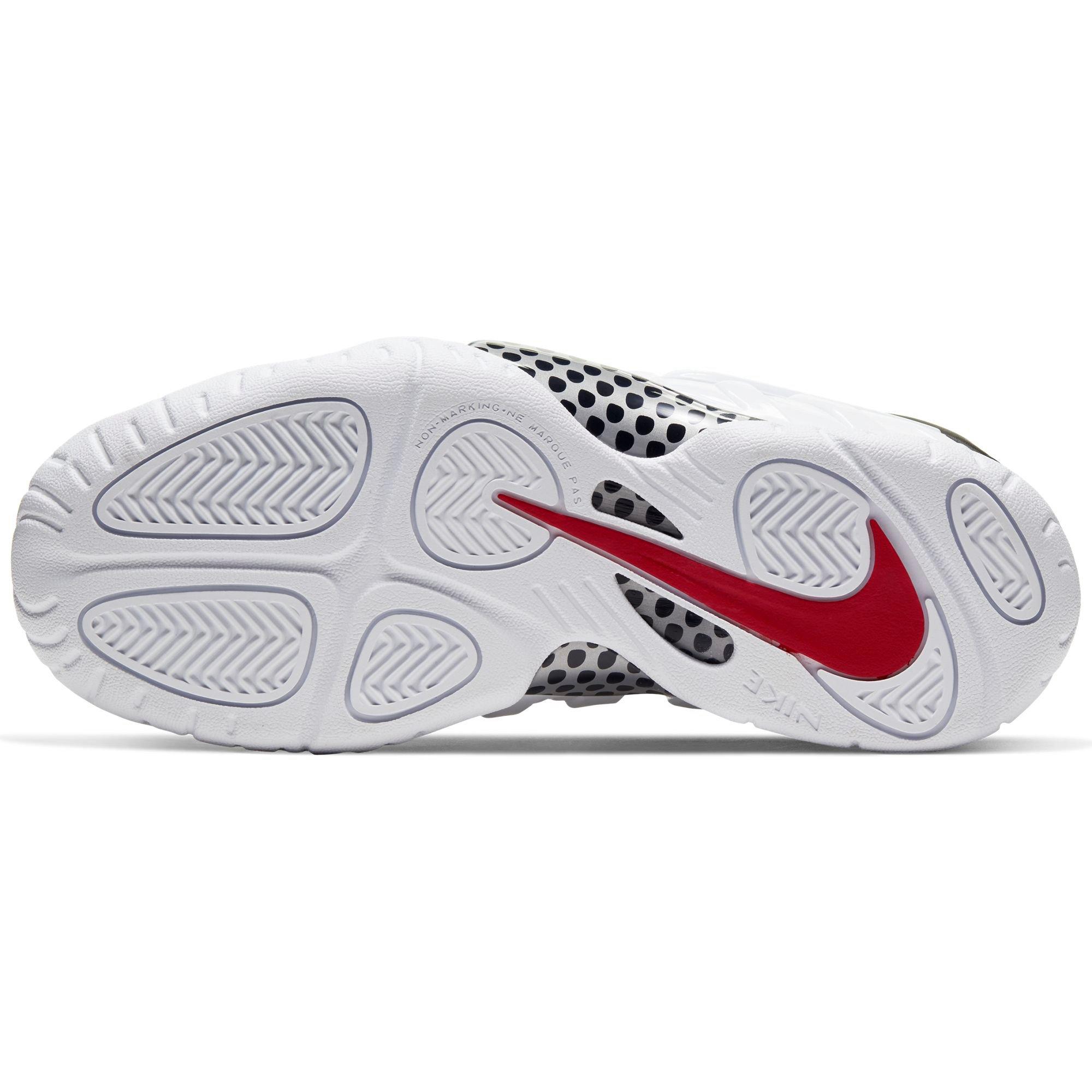 nike air foamposite pro white black university red shirt