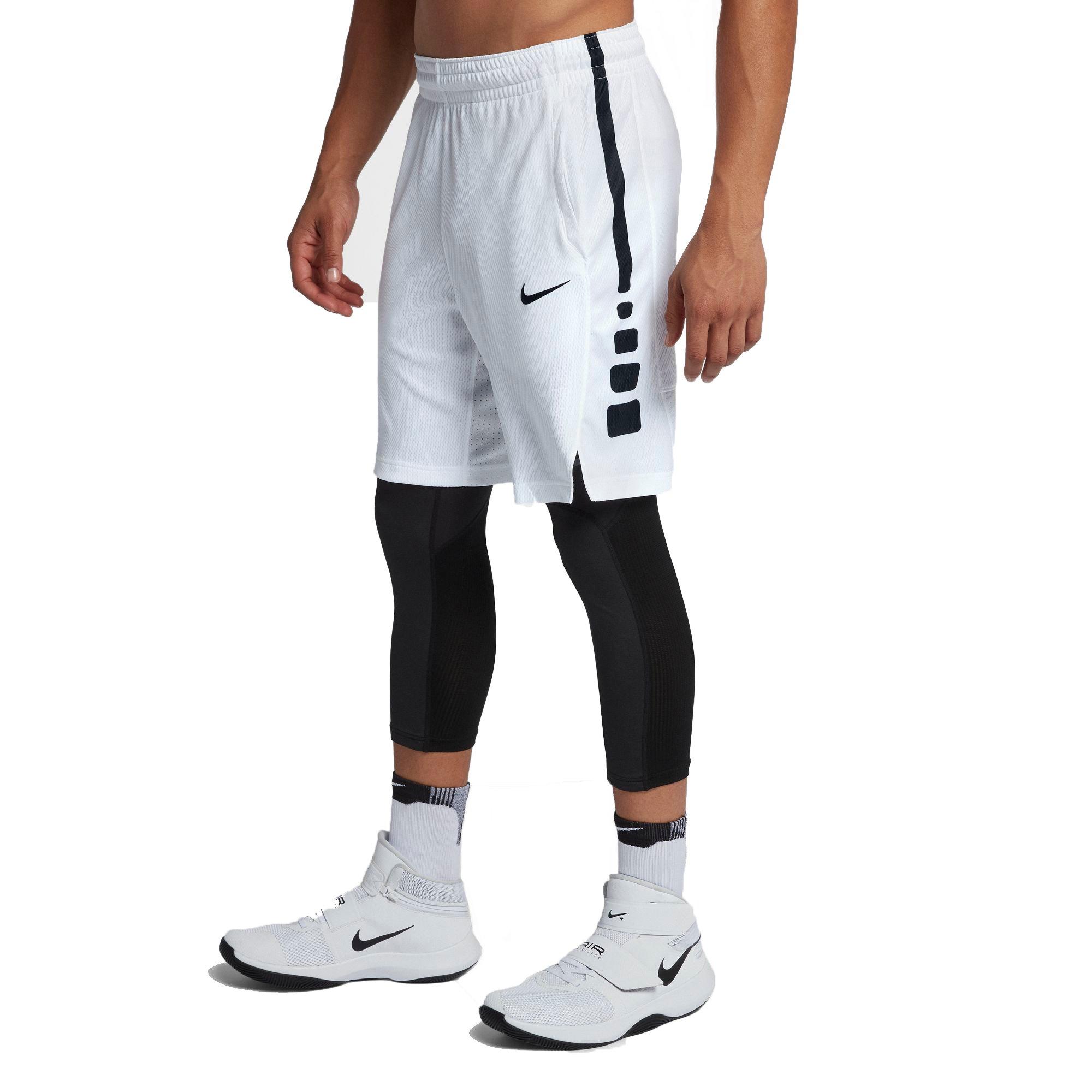 white nike elite basketball shorts