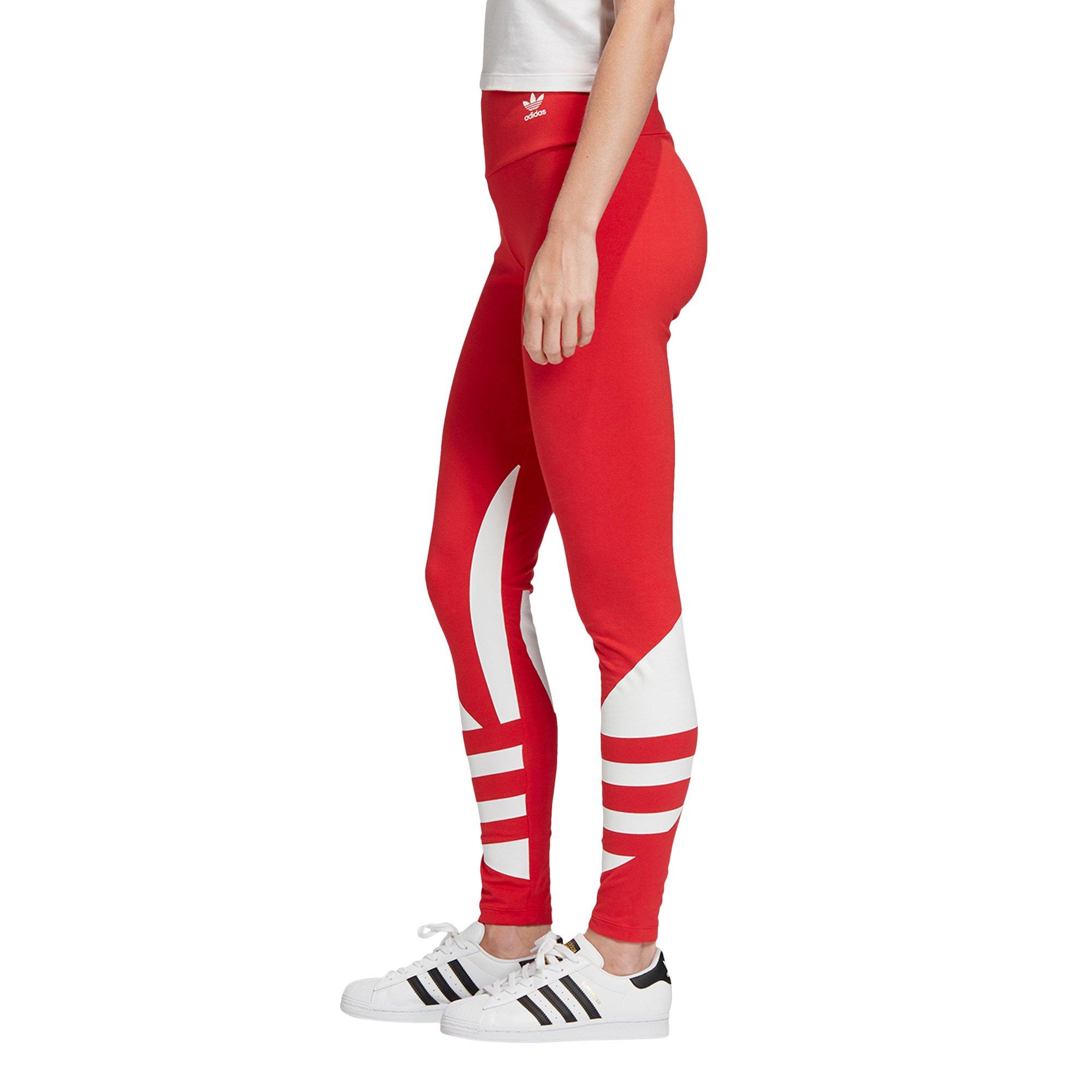 adidas red large logo leggings