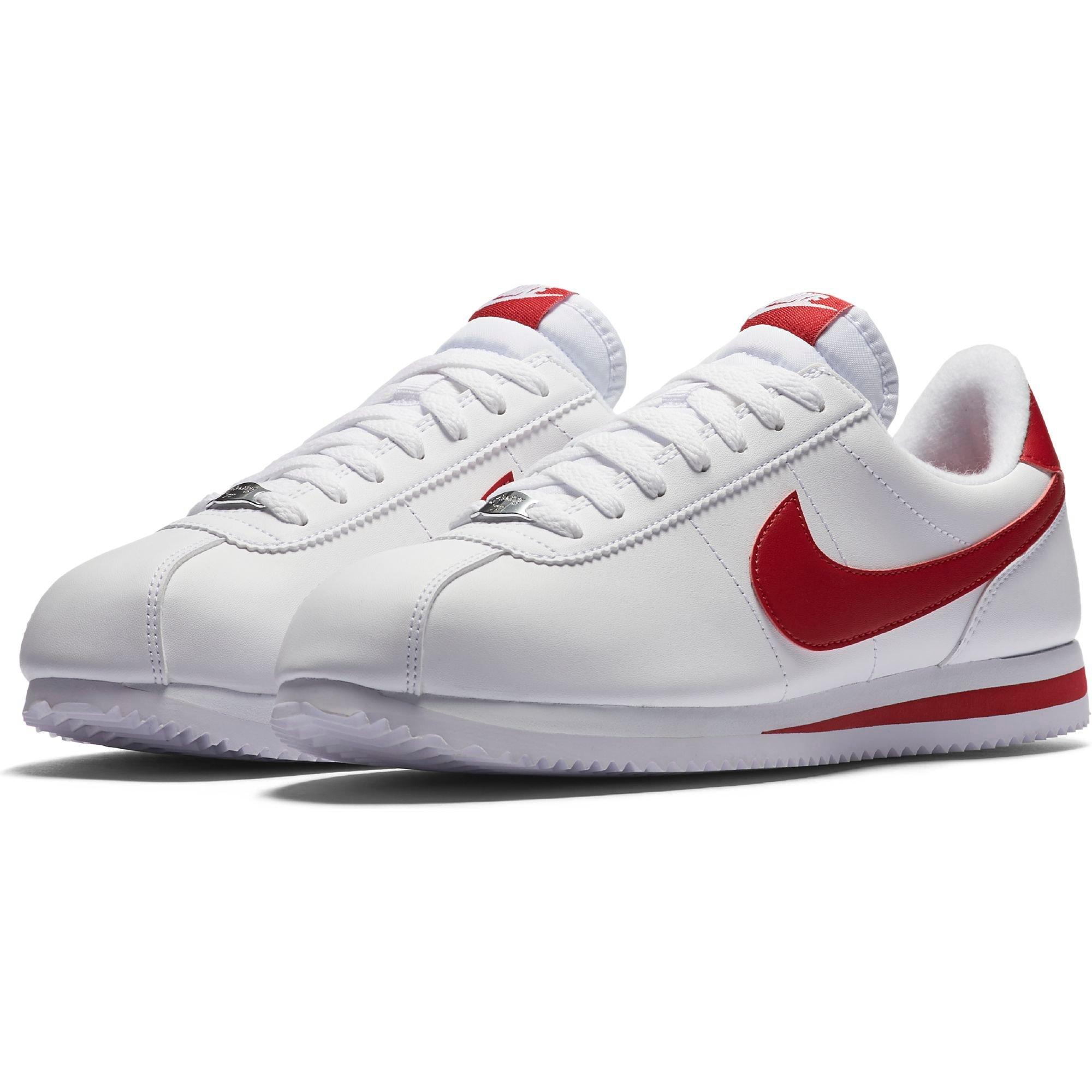 white and red nike cortez