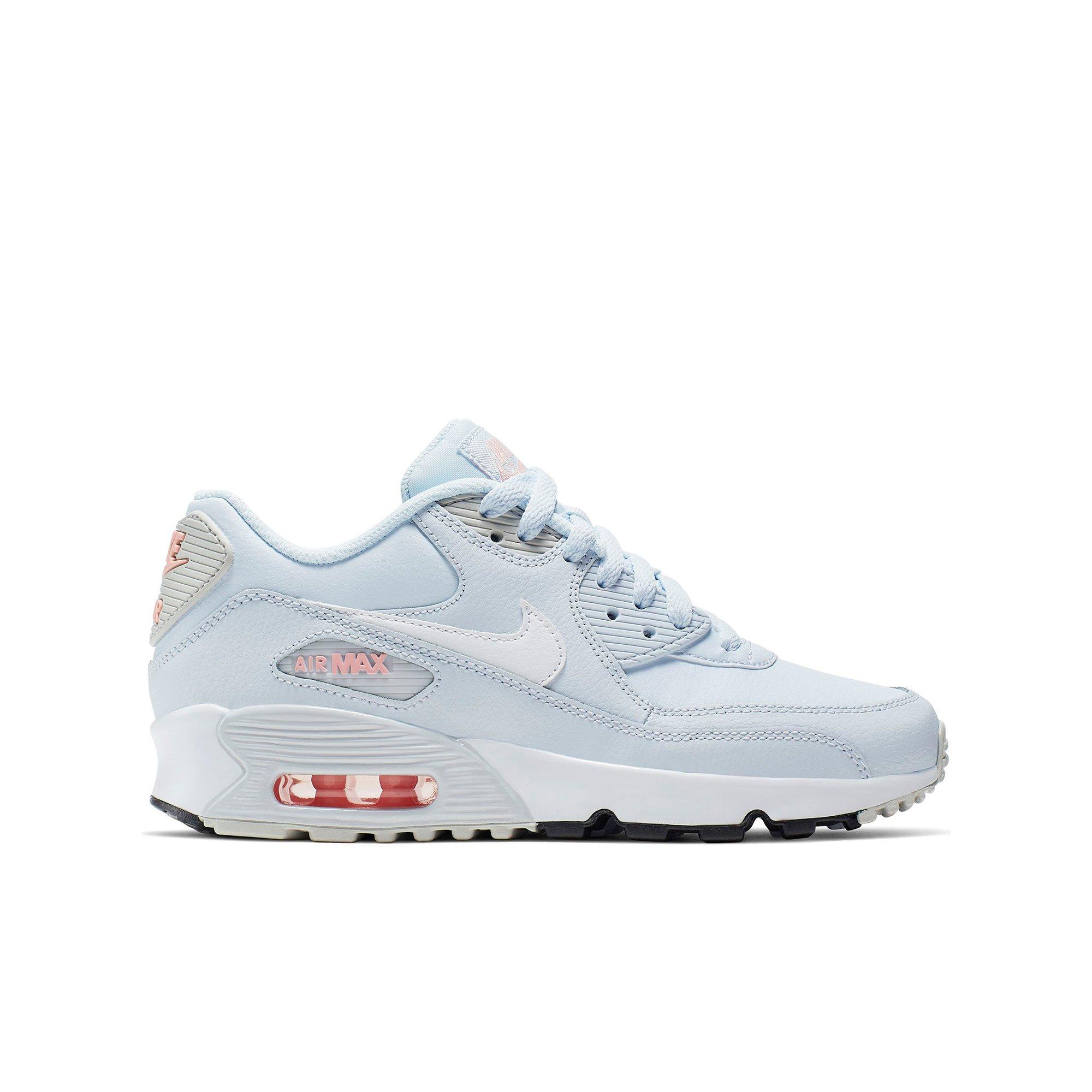 Nike Air Max 90 Leather Half Blue Grade School Kids Shoe Hibbett City Gear