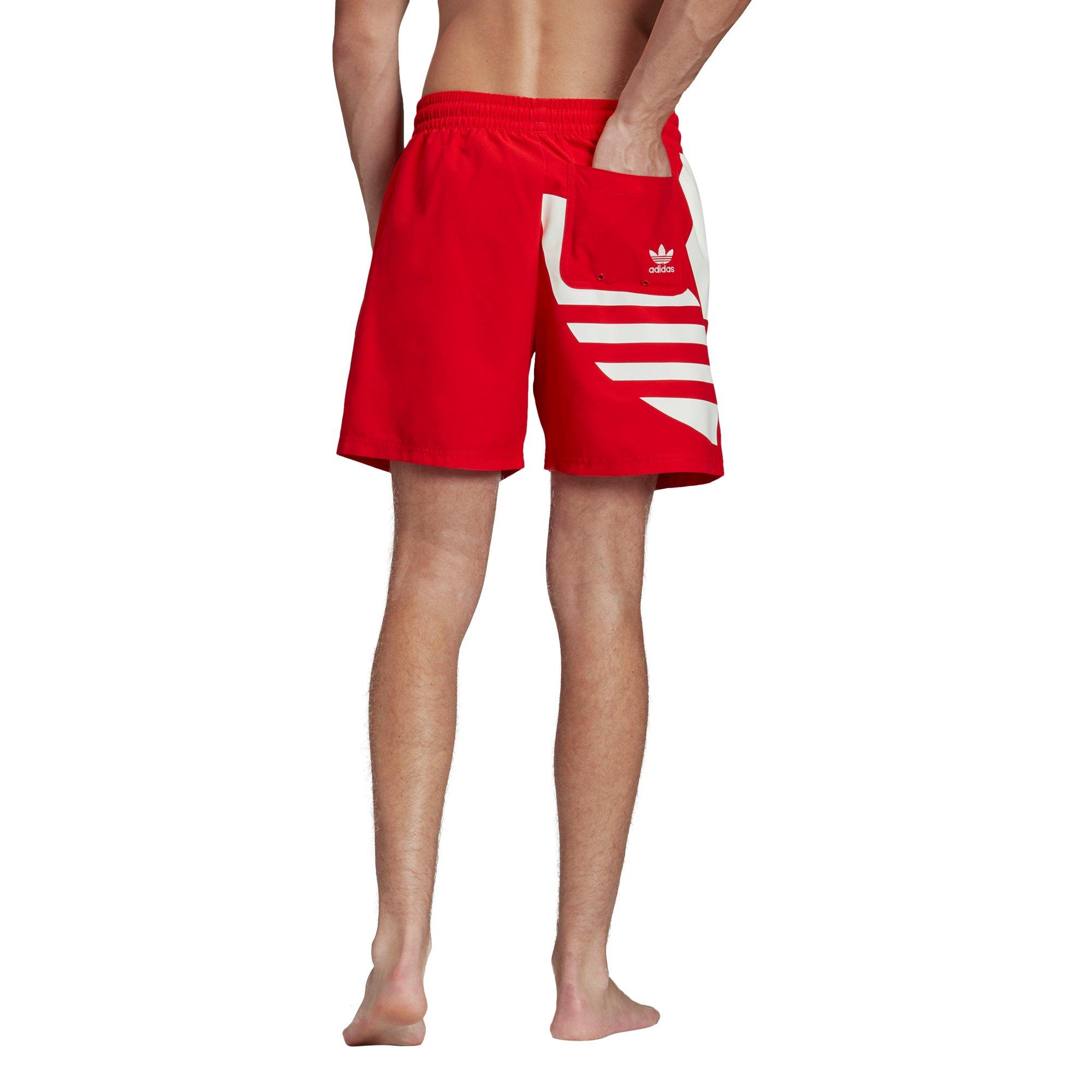 mens red adidas swim shorts