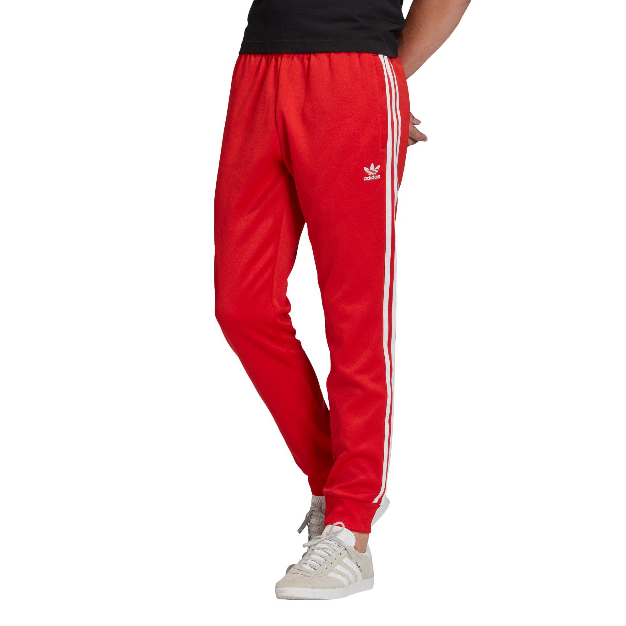 adidas sst track pants mens red