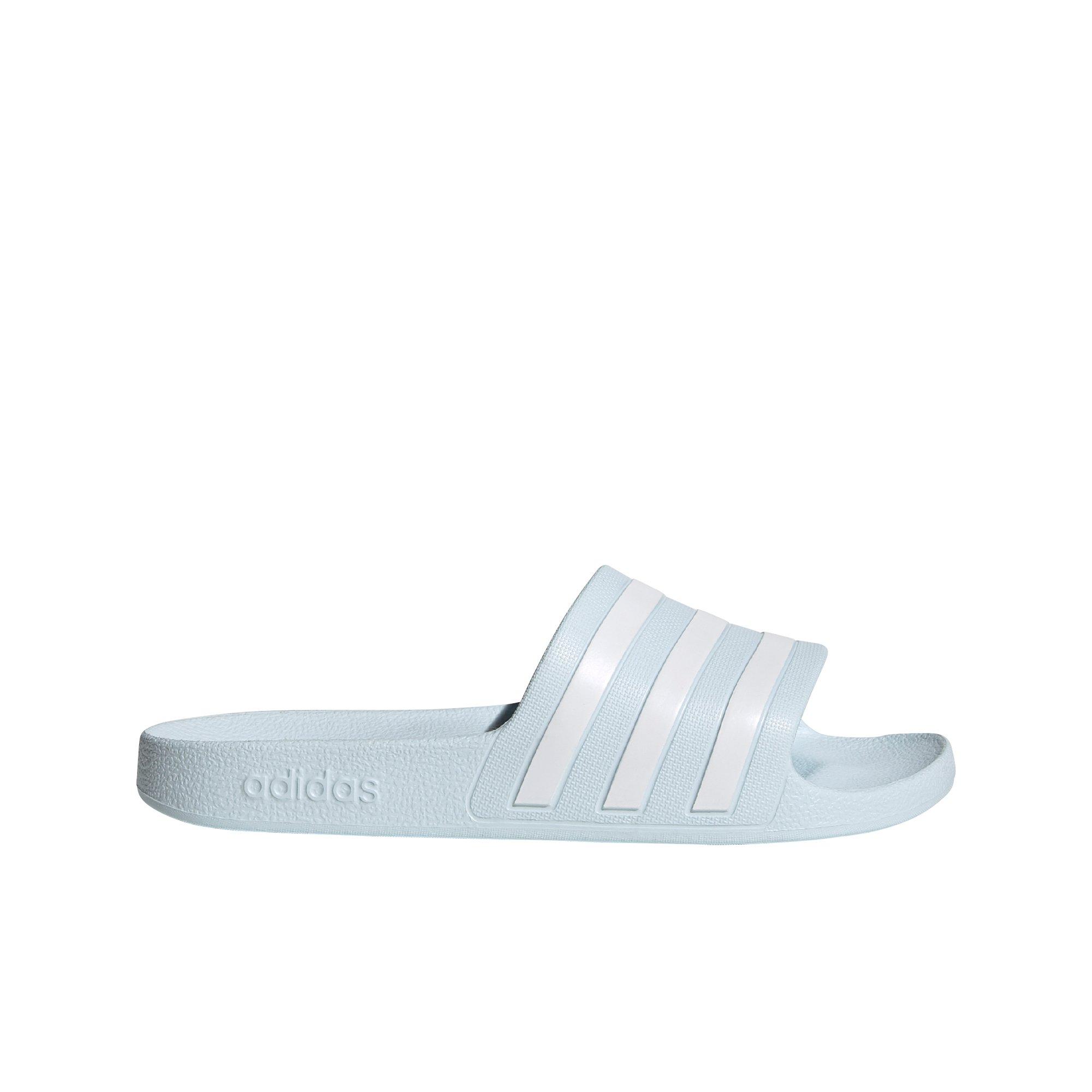 adidas blue and white slides