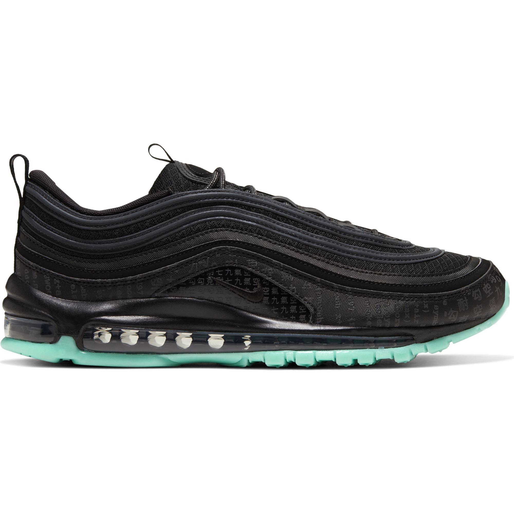 nike air max 97 black and green glow