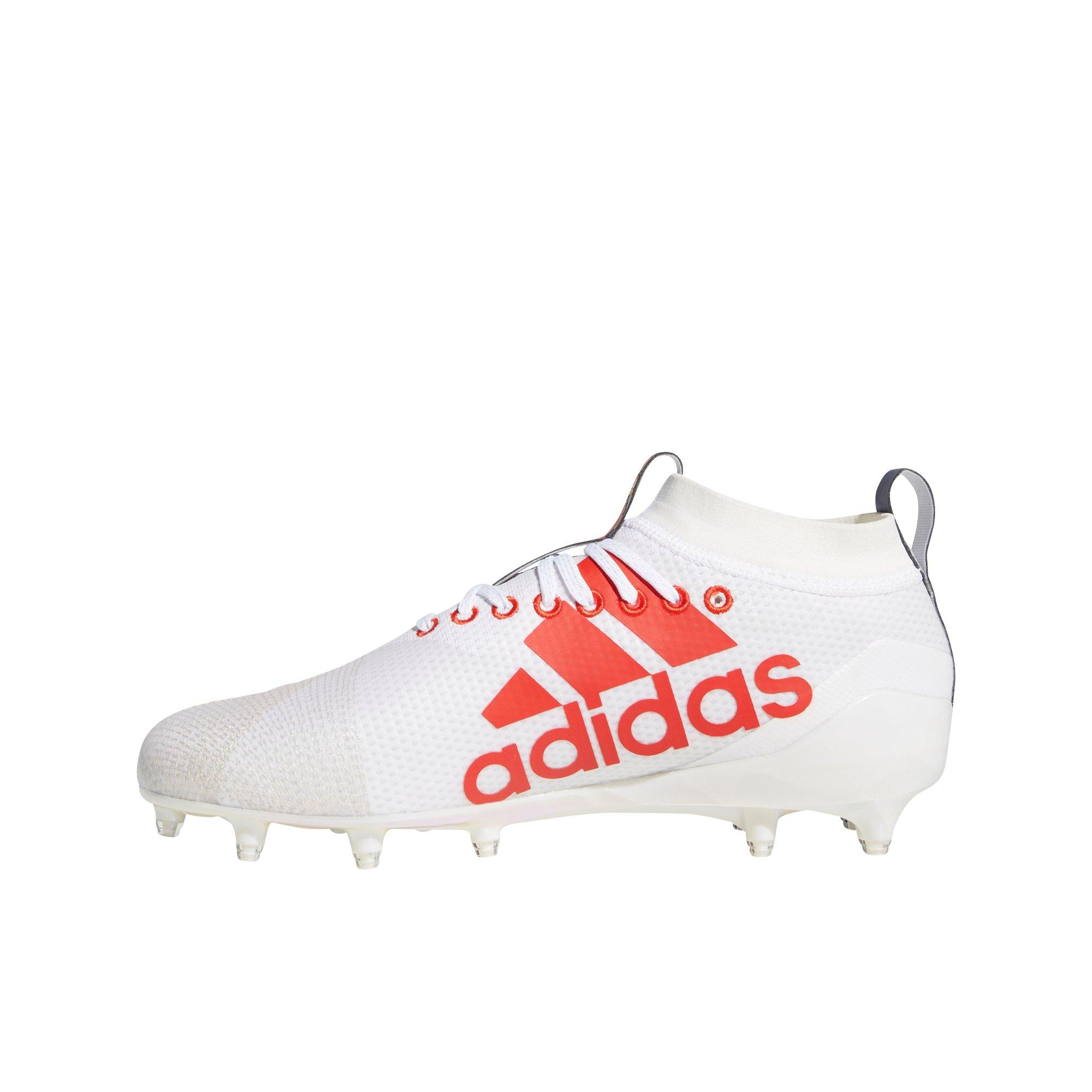 red and white football cleats