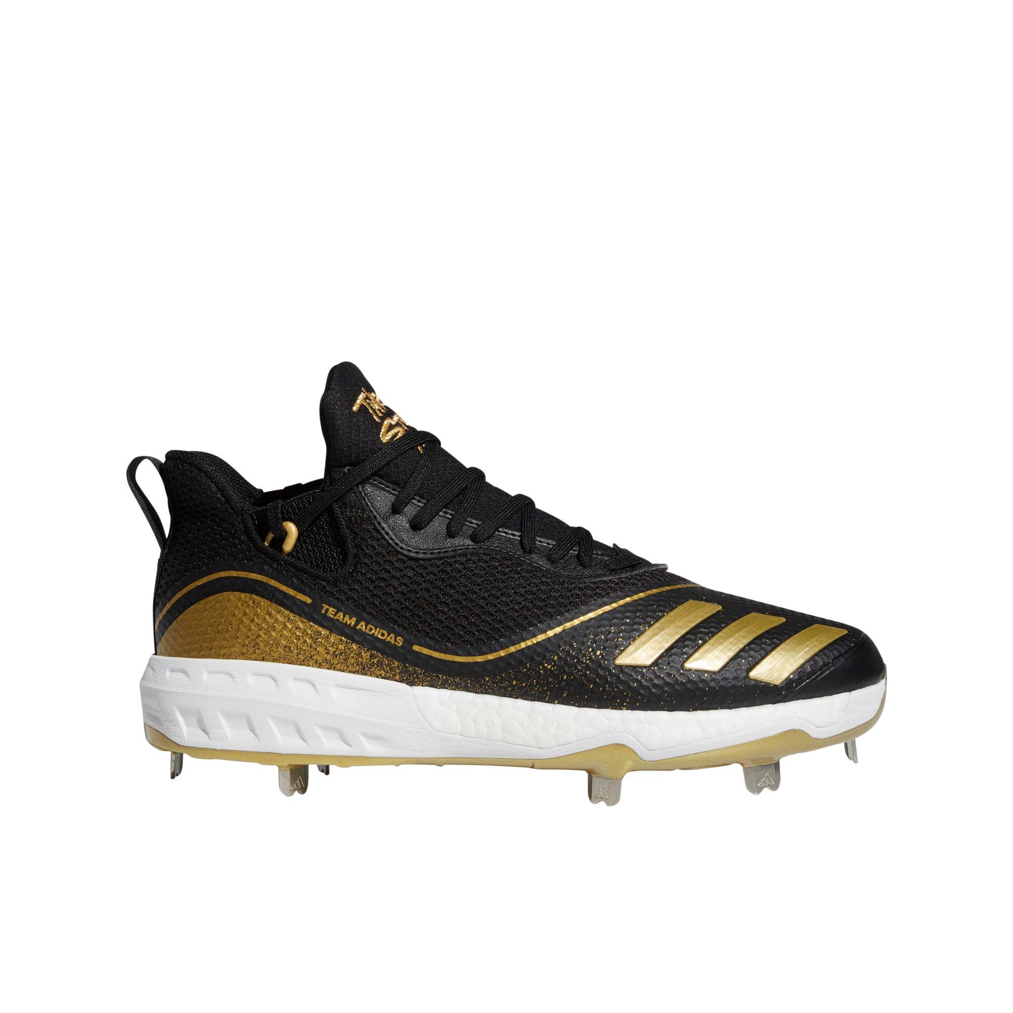 black and vegas gold baseball cleats