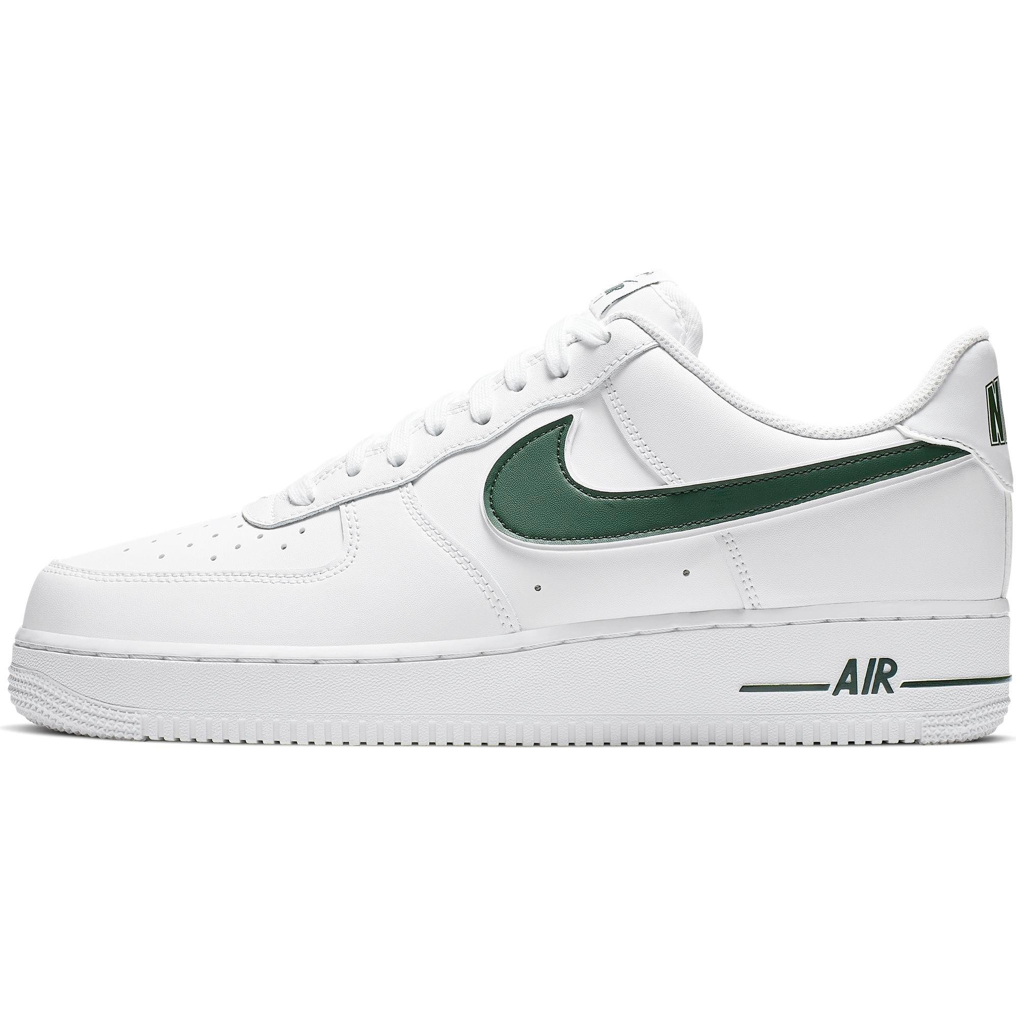 air force 1 white with green tick