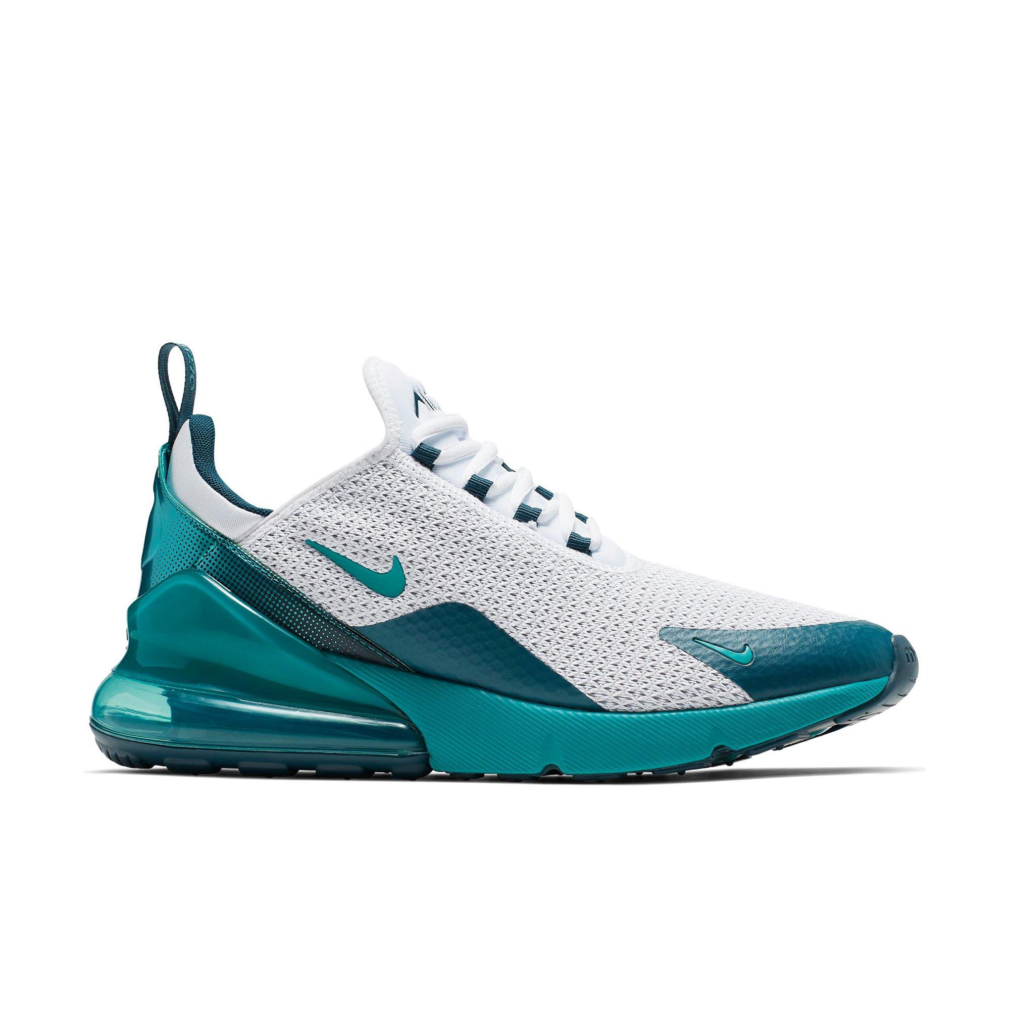 white and teal nike shoes