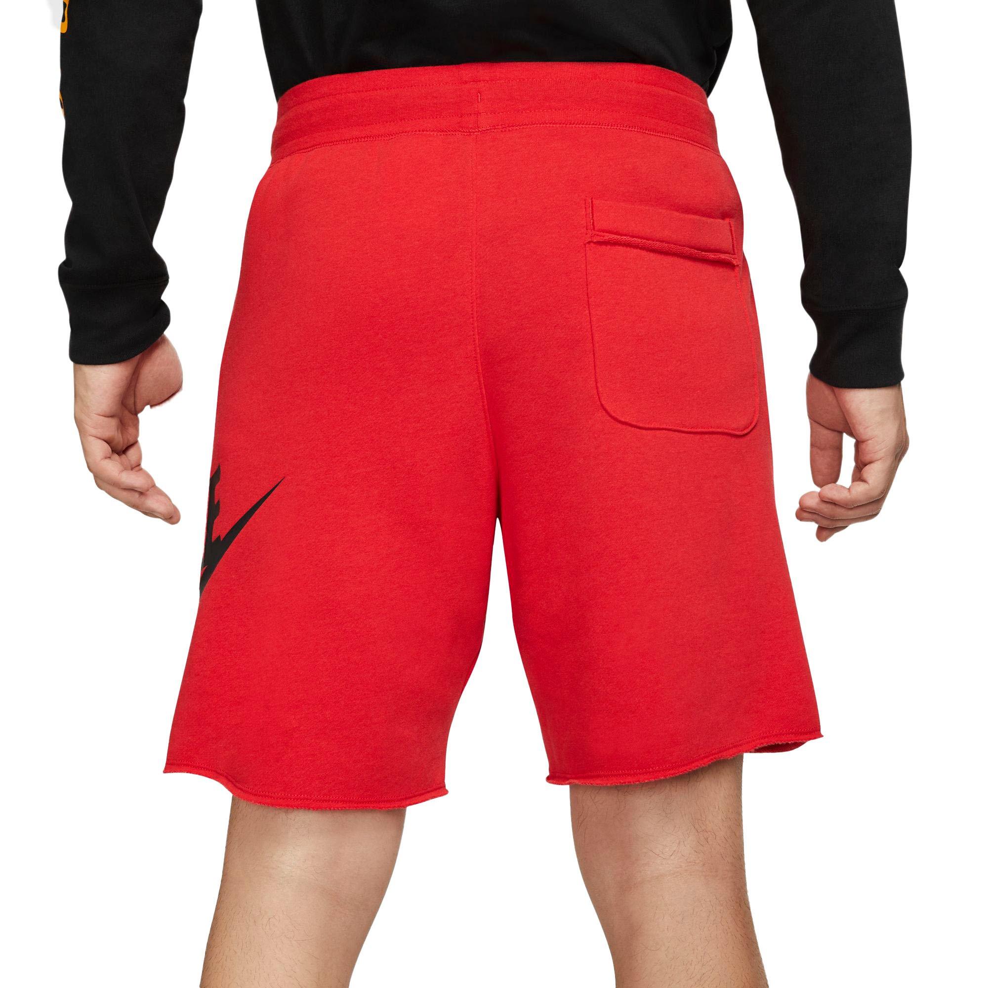 red nike tech shorts