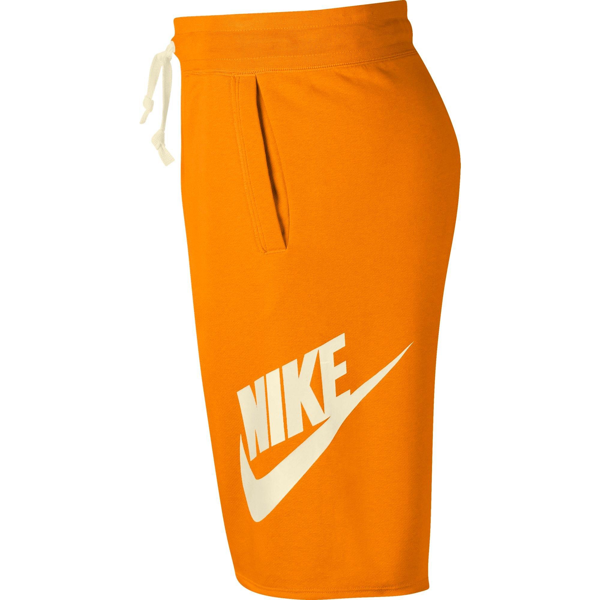 orange nike fleece shorts