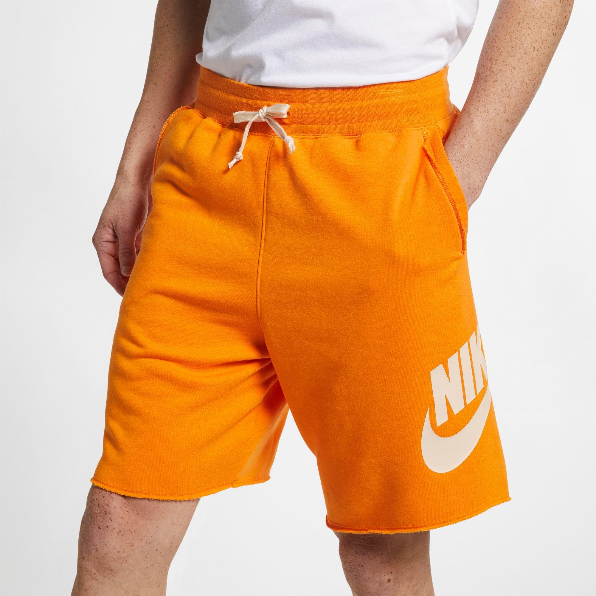 mens nike shorts orange