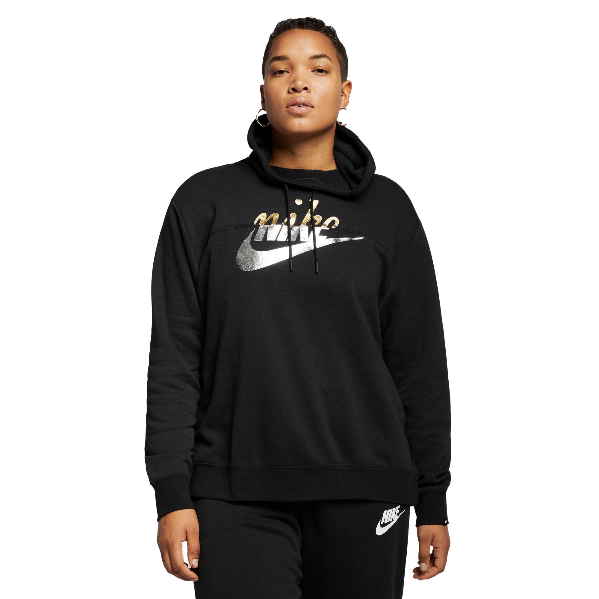 nike women's rally hoodie black