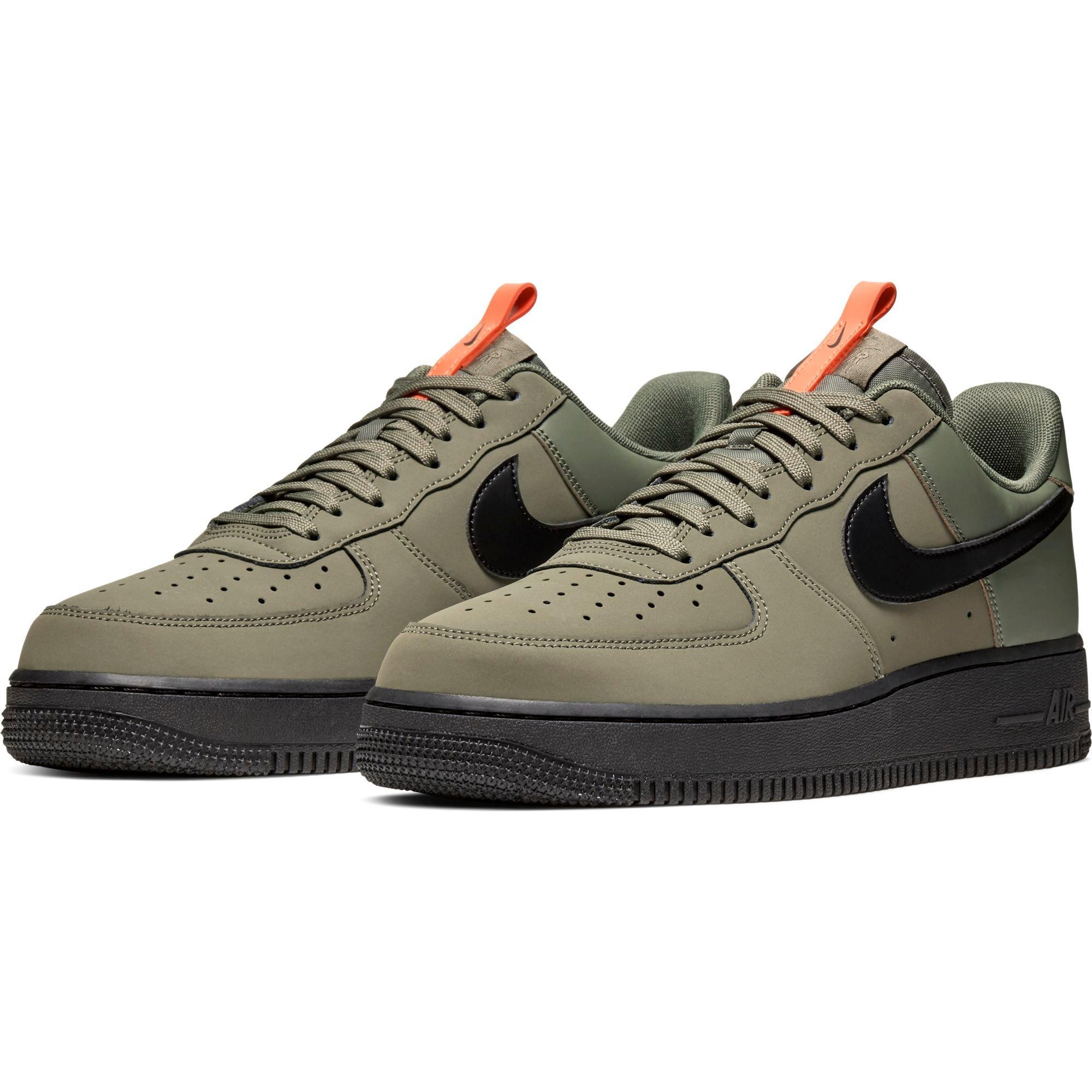 olive green and black air force ones