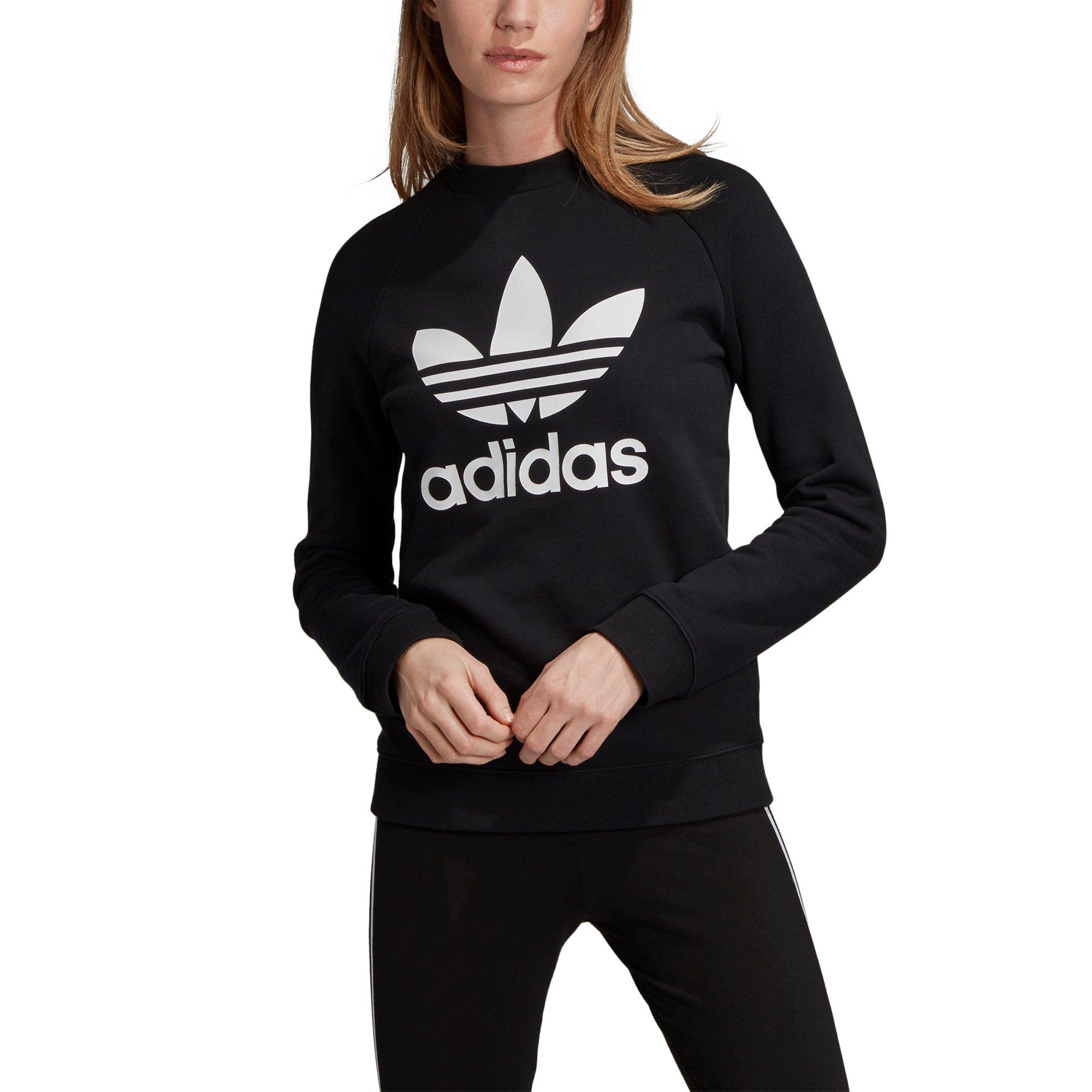 adidas originals trefoil poly crew sweatshirt women's