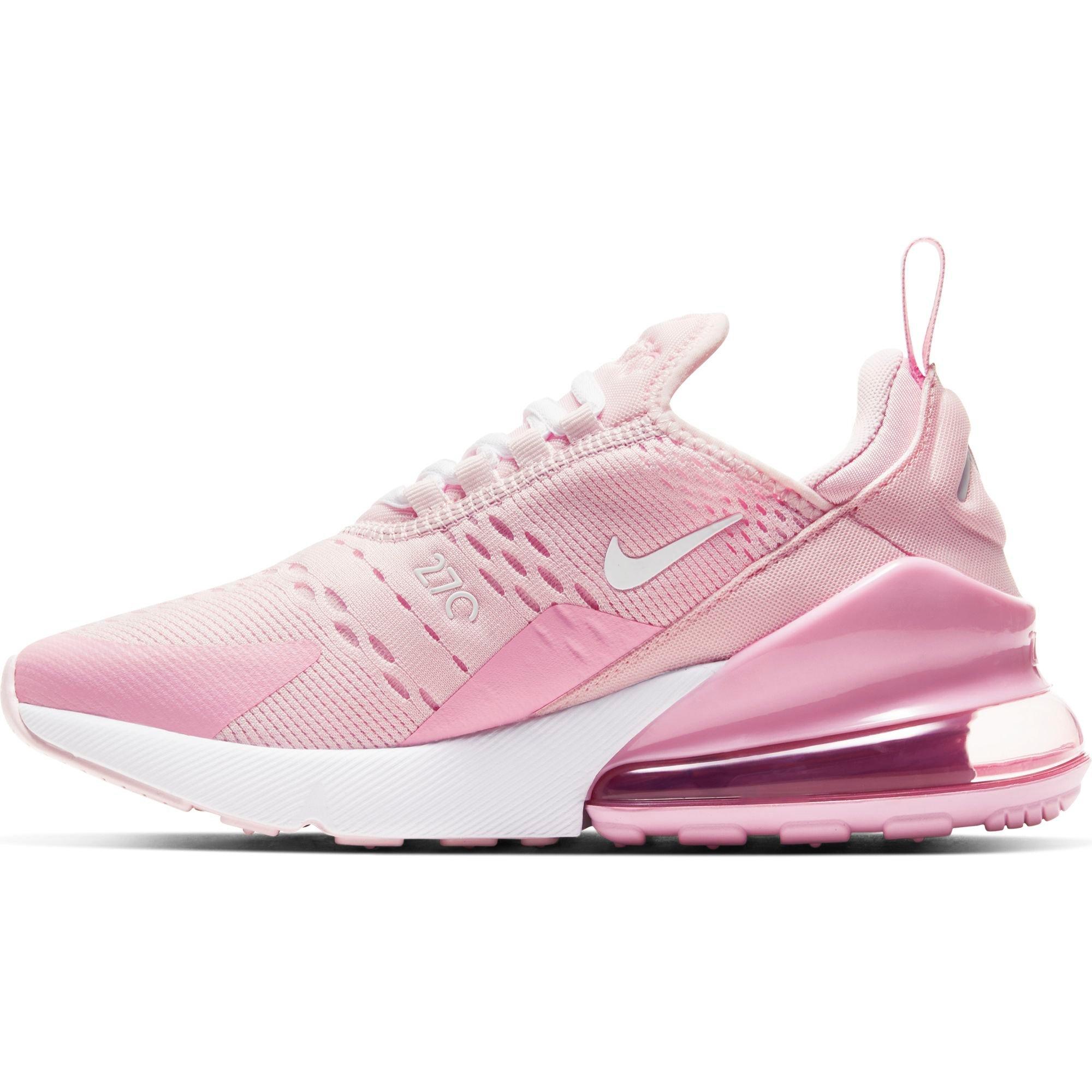 pink and white nike 270