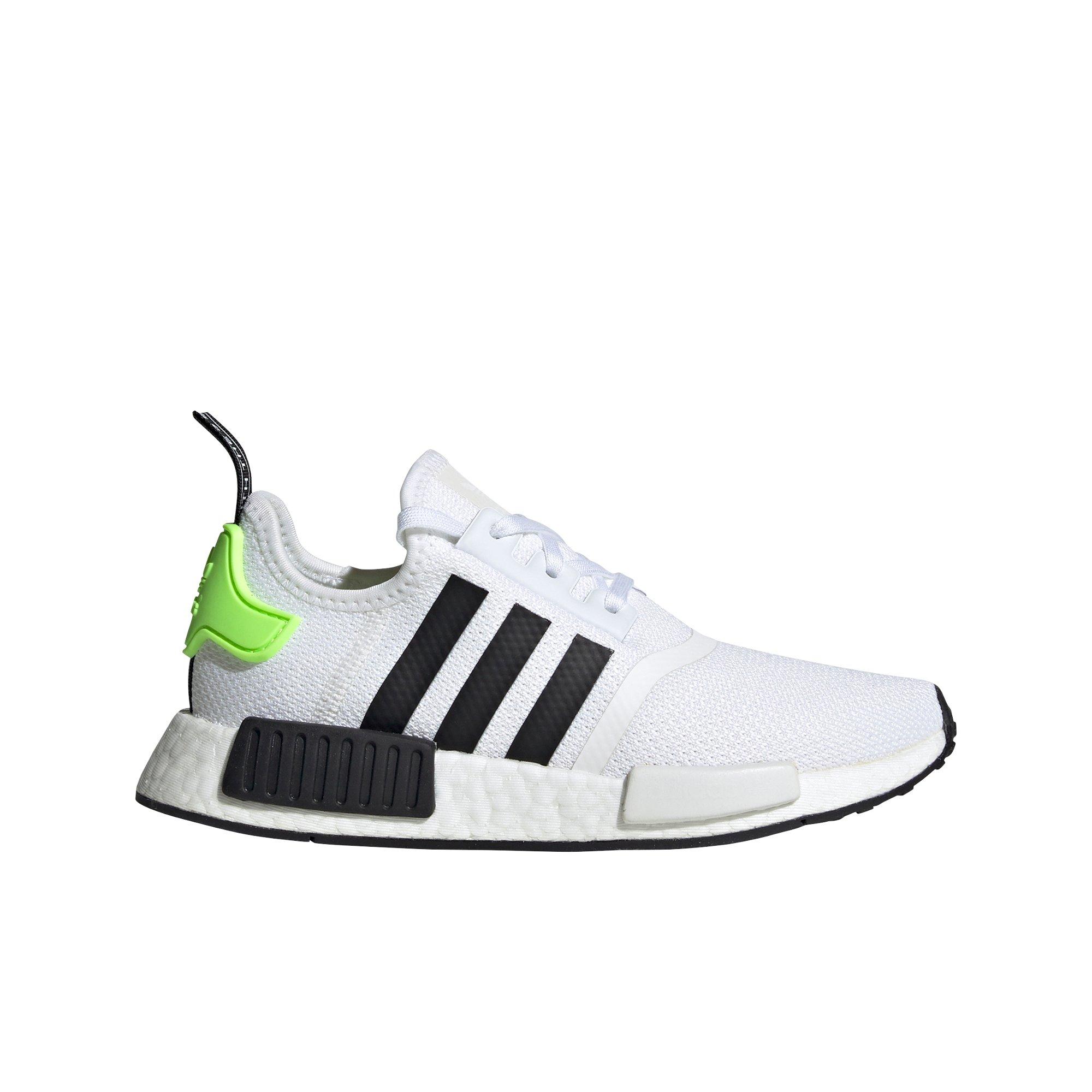 white and lime green adidas