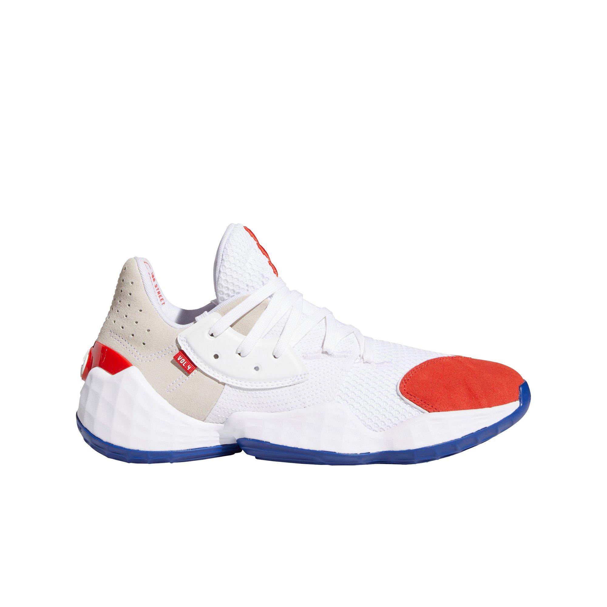 adidas red and blue basketball shoes