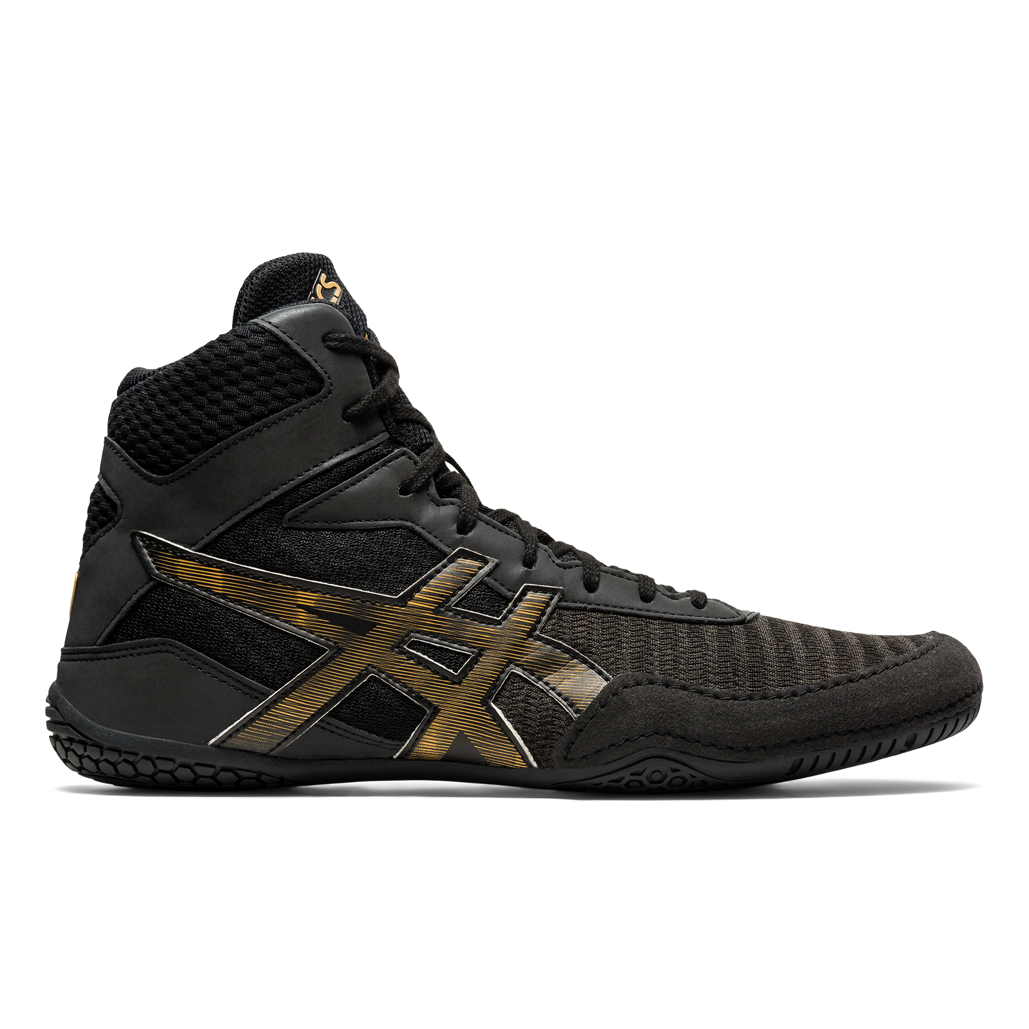 asics black and gold wrestling shoes