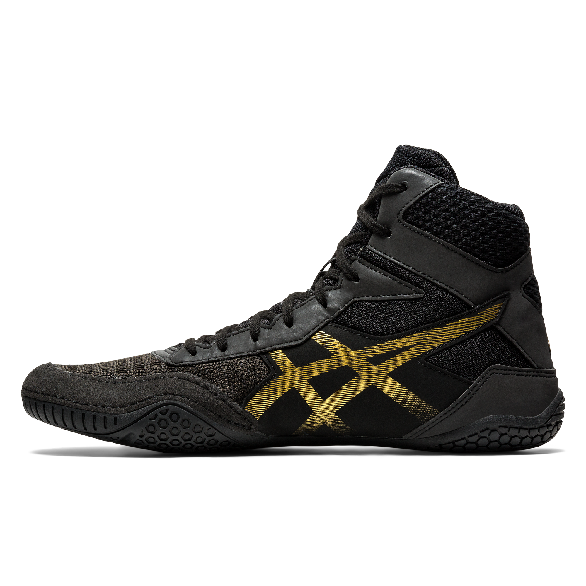 asics wrestling shoes black and gold