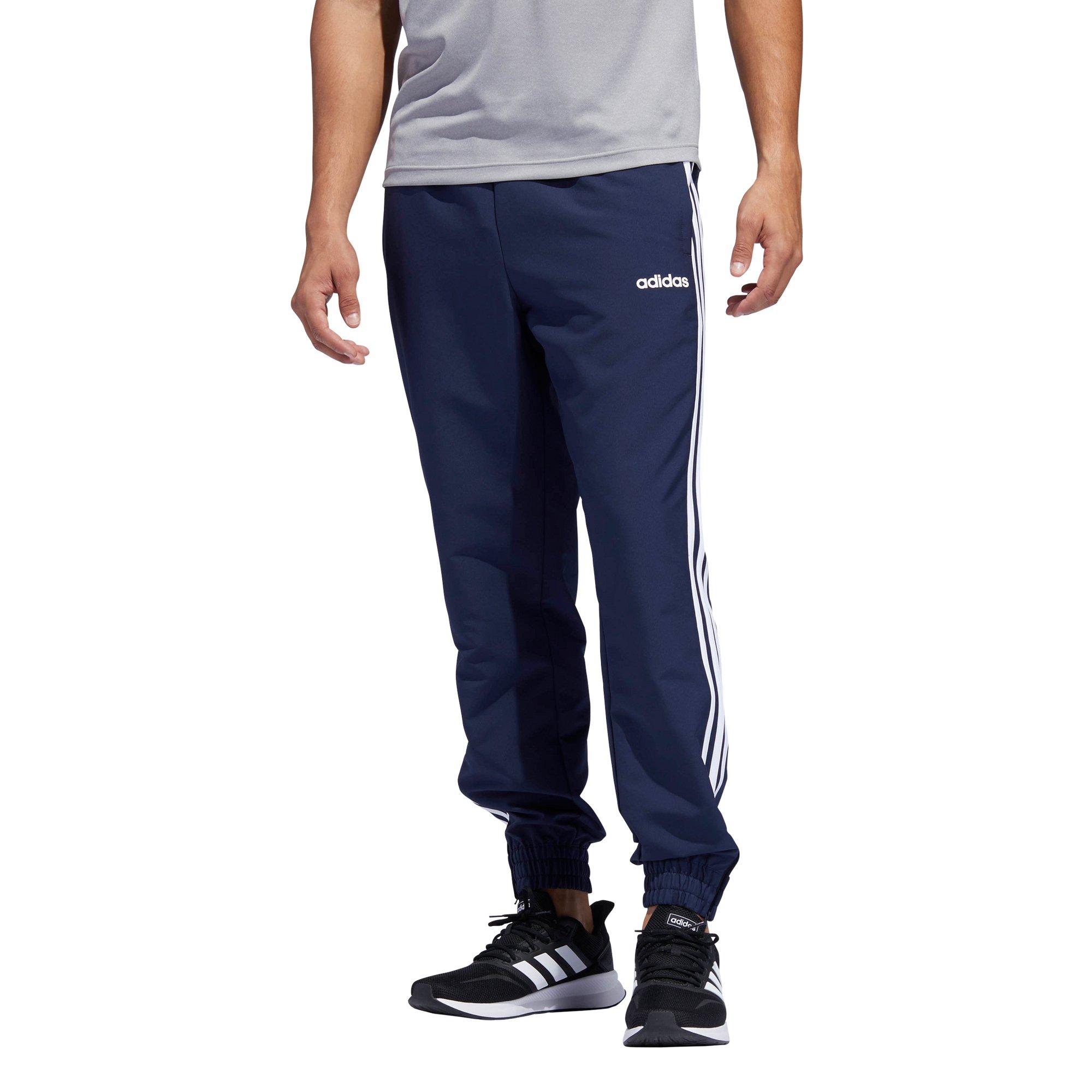 adidas 3 stripe joggers blue